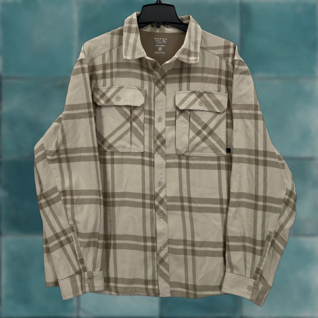 Mountain Hardwear Mountain Hardwear Flannel Shirt Mens XL Beige Plaid Outdoors Hiking Travel Camp Size US XL / EU 56 / 4 - 1 Thumbnail