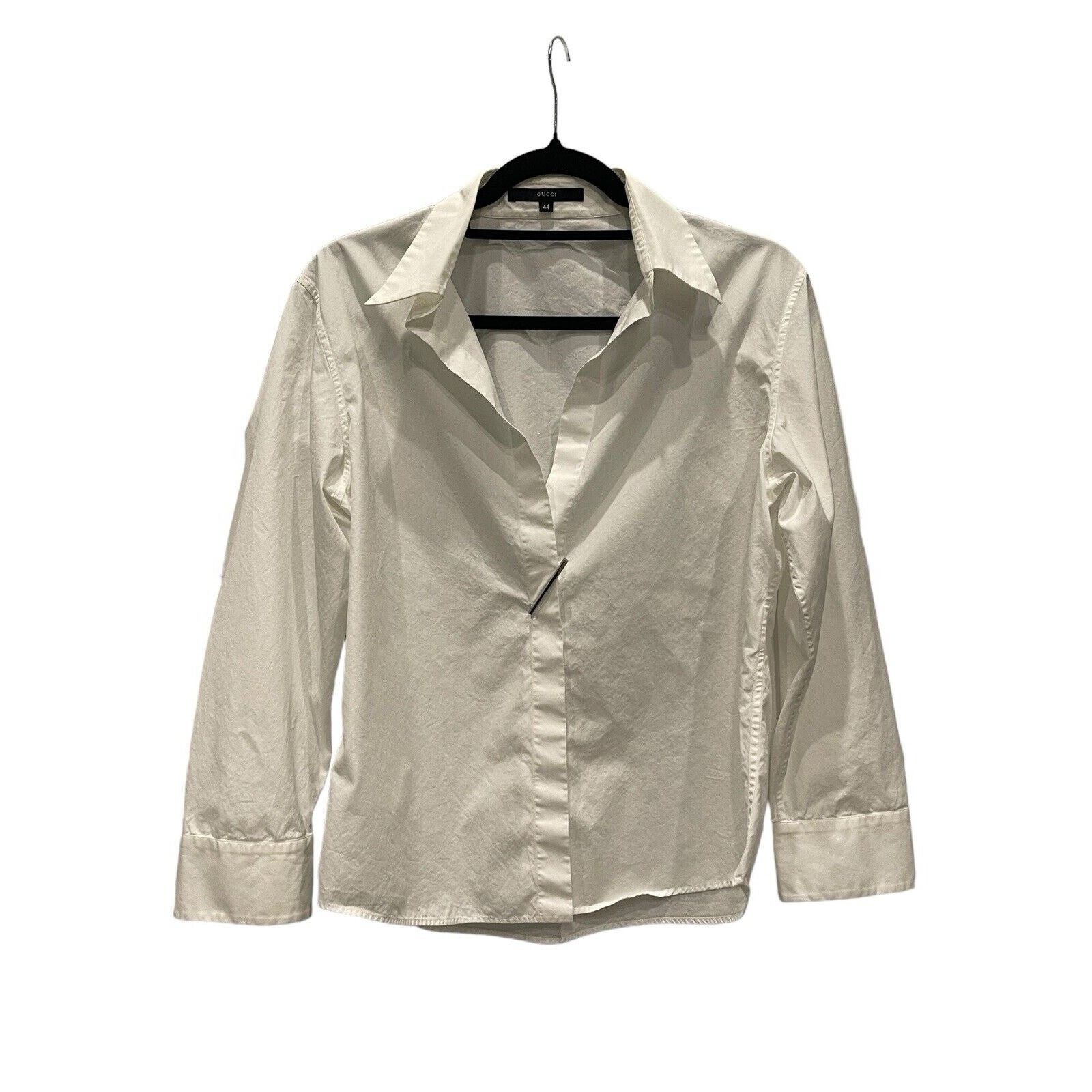 Gucci GUCCI Shirt Long Sleeve Blouse Open Collar Cotton 44 Size M / US 6-8 / IT 42-44 - 1 Thumbnail