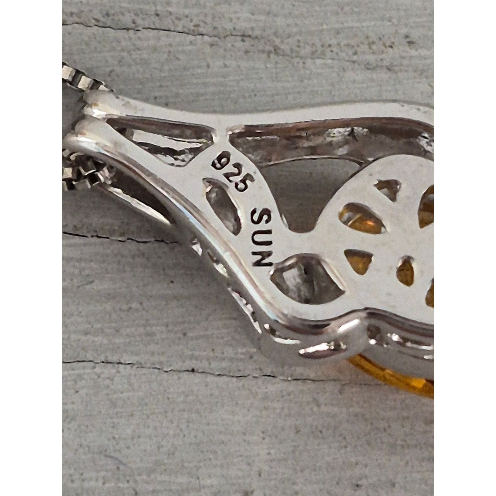 Other Sterling Silver Citrine CZ Oval Pendant with Necklace Size ONE SIZE - 5 Thumbnail