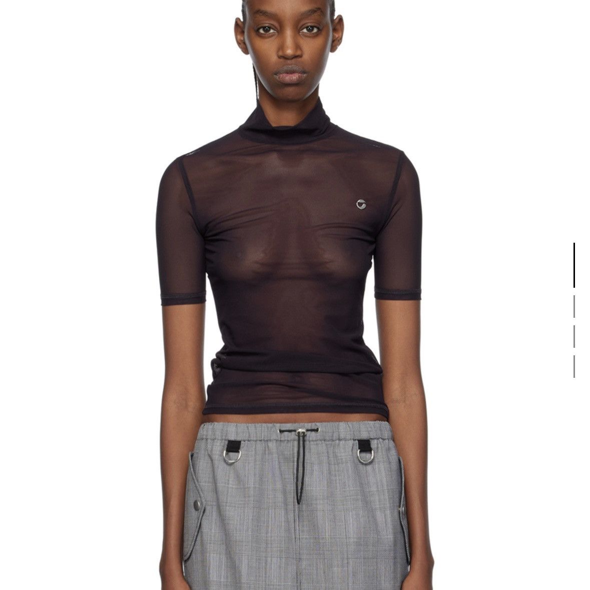 Coperni COPERNI Burgundy High Neck T-shirt Size S / US 4 / IT 40 - 1 Thumbnail