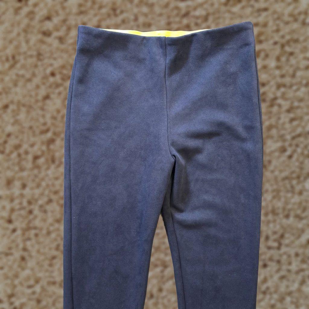 Vintage Gretchen Scott Pants Womens XS Blue Faux Suede Cropped Skinny Fitted Casual Size 26" / US 2 / IT 38 - 1 Thumbnail