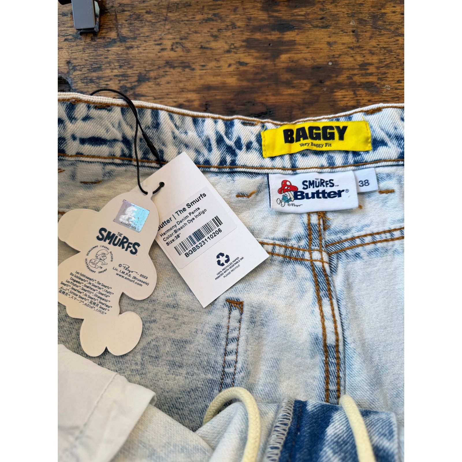 Butter Goods Butter Goods x The Smurfs Harmony Bleach Dyed Denim Pants Size US 38 / EU 54 - 8 Thumbnail