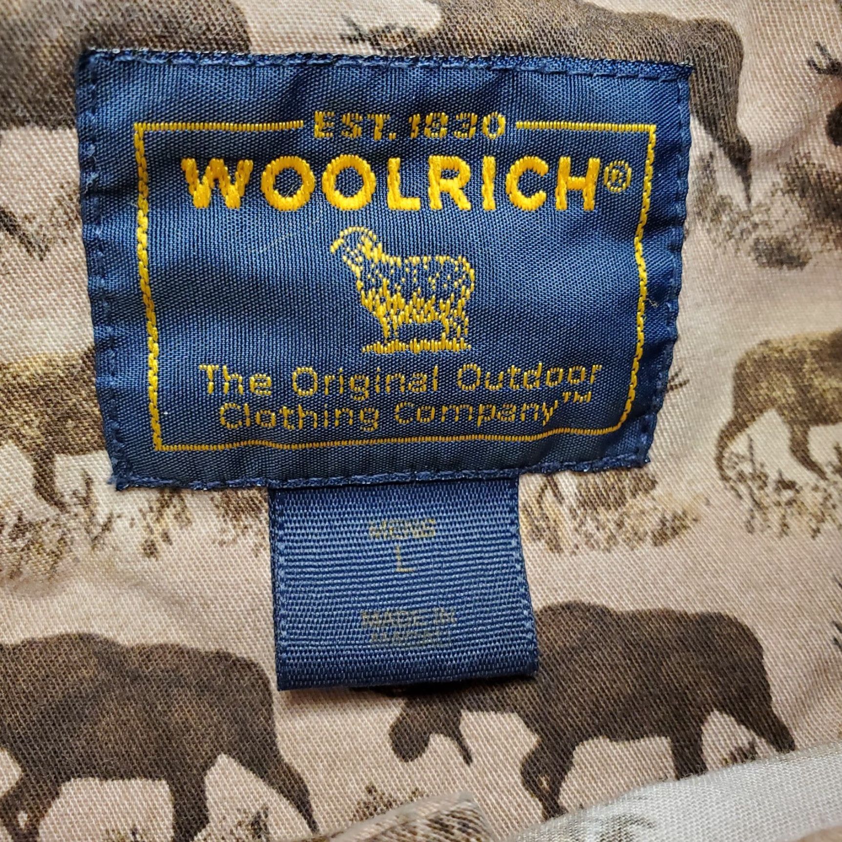 Vintage VINTAGE Woolrich Shirt Mens L Brown Moose Print Long Sleeve Camp Button-Down Casual Size US L / EU 52-54 / 3 - 5 Thumbnail