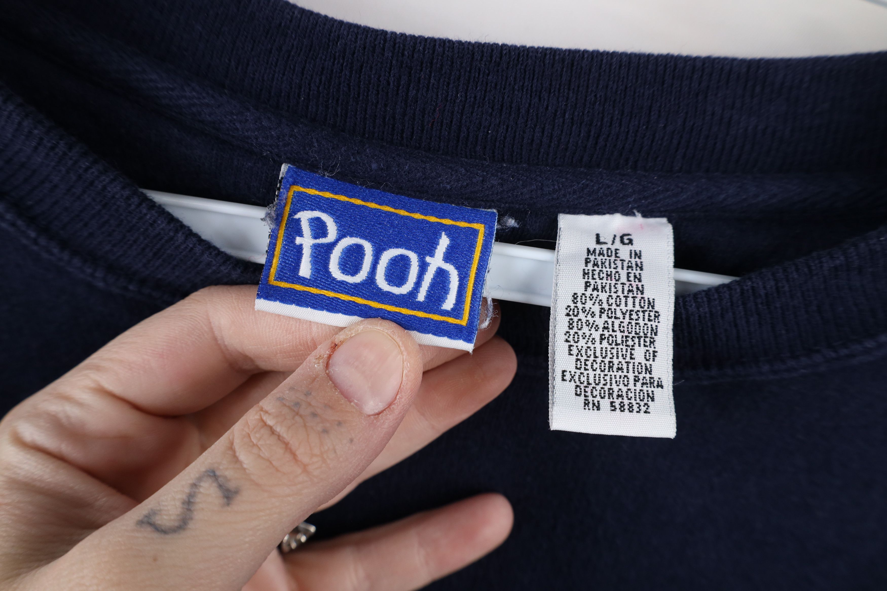 Disney × Vintage Vintage 90s Disney Winnie the Pooh Oh Bother Sweatshirt Blue Size L / US 10 / IT 46 - 7 Thumbnail