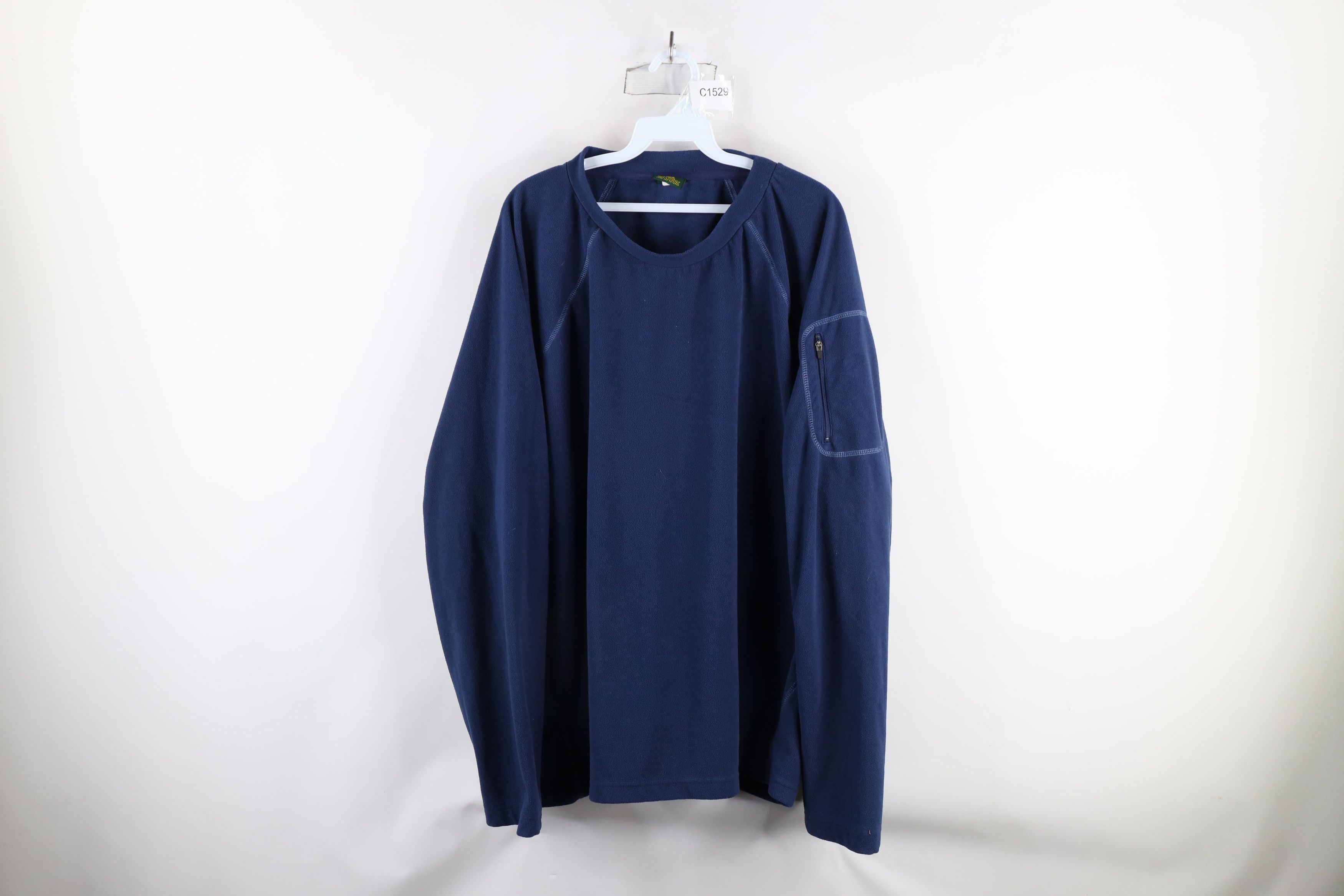 Cabelas × Vintage Vintage Cabelas Blank Fleece Crewneck Sweater Blue Polyester Size US XXL / EU 58 / 5 - 1 Thumbnail