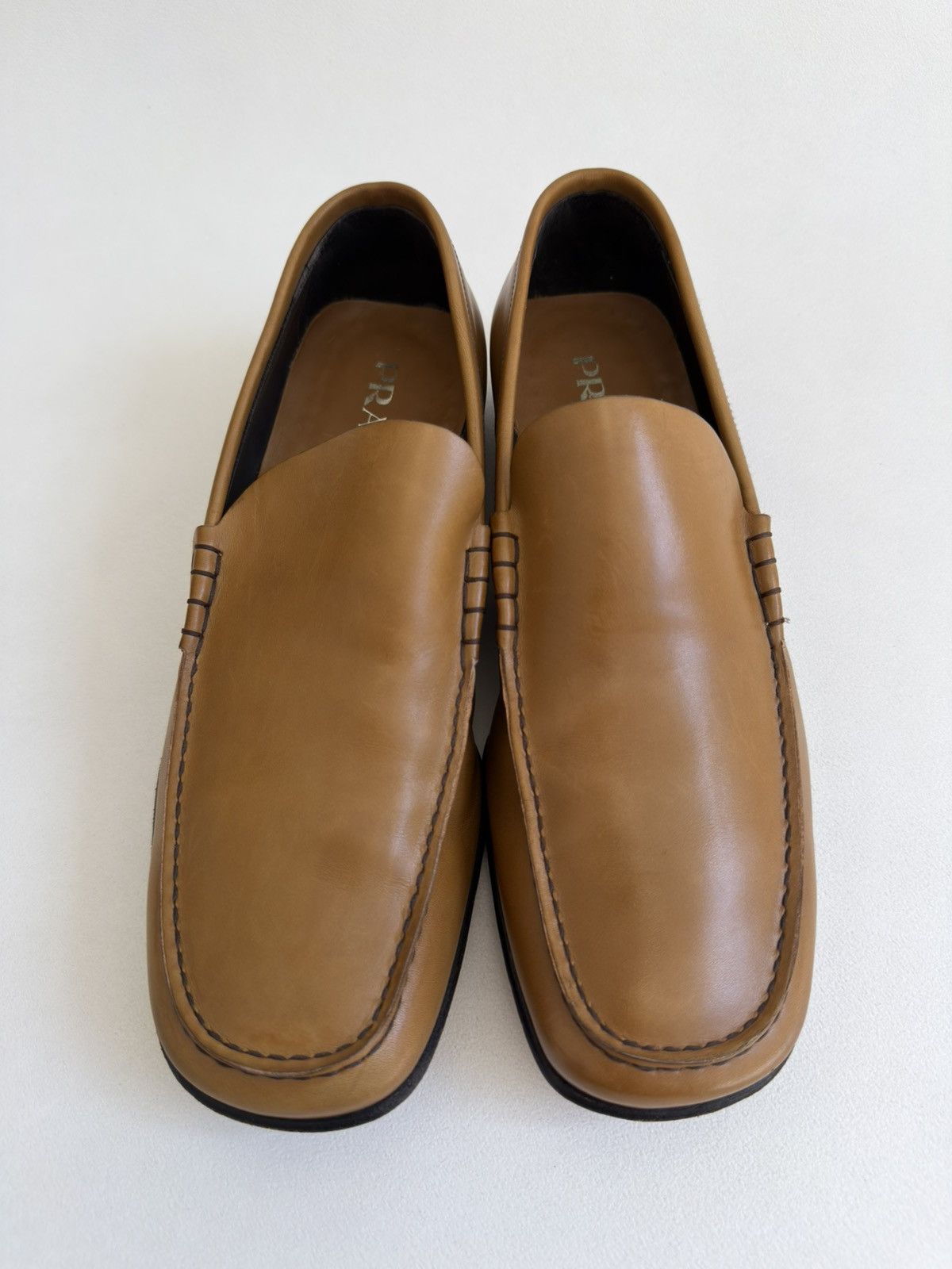 Prada Tan Leather ‘Square Toe’ Loafers Size US 8.5 / EU 41-42 - 4 Thumbnail