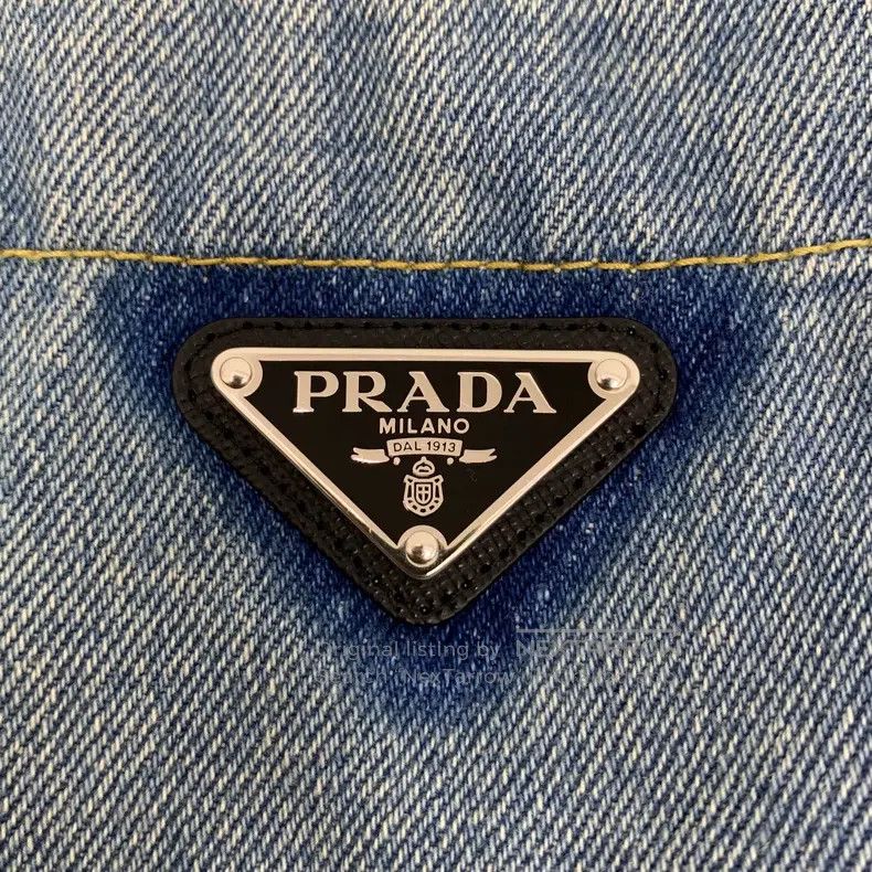 Prada Prada Blue triangle standard cotton lapel zipper long-slee Size XXS / US 00 / IT 34 - 5 Thumbnail