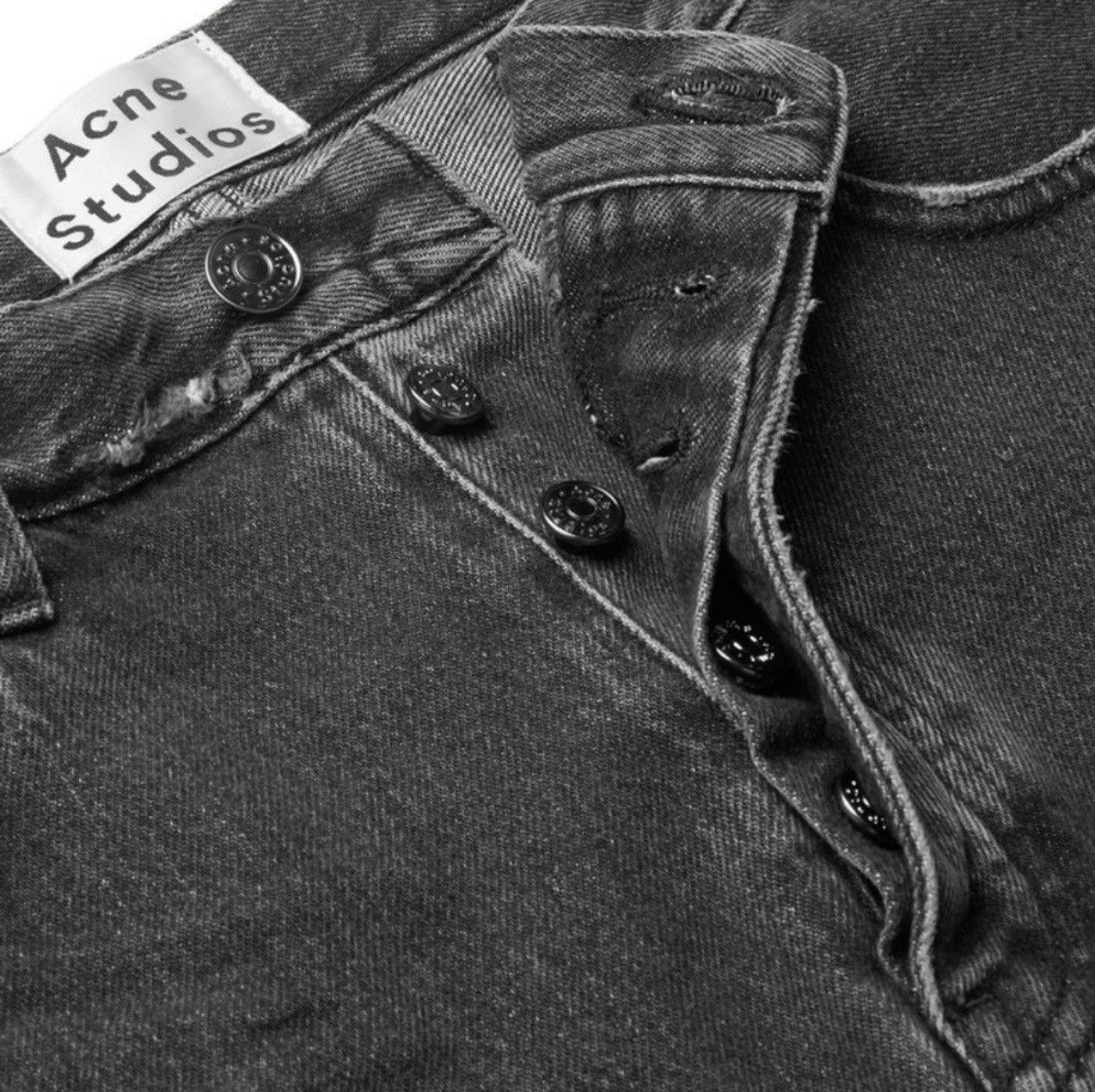 Acne Studios Acne Studios Van Denim Black Straight Leg Jeans Size US 29 - 2 Thumbnail