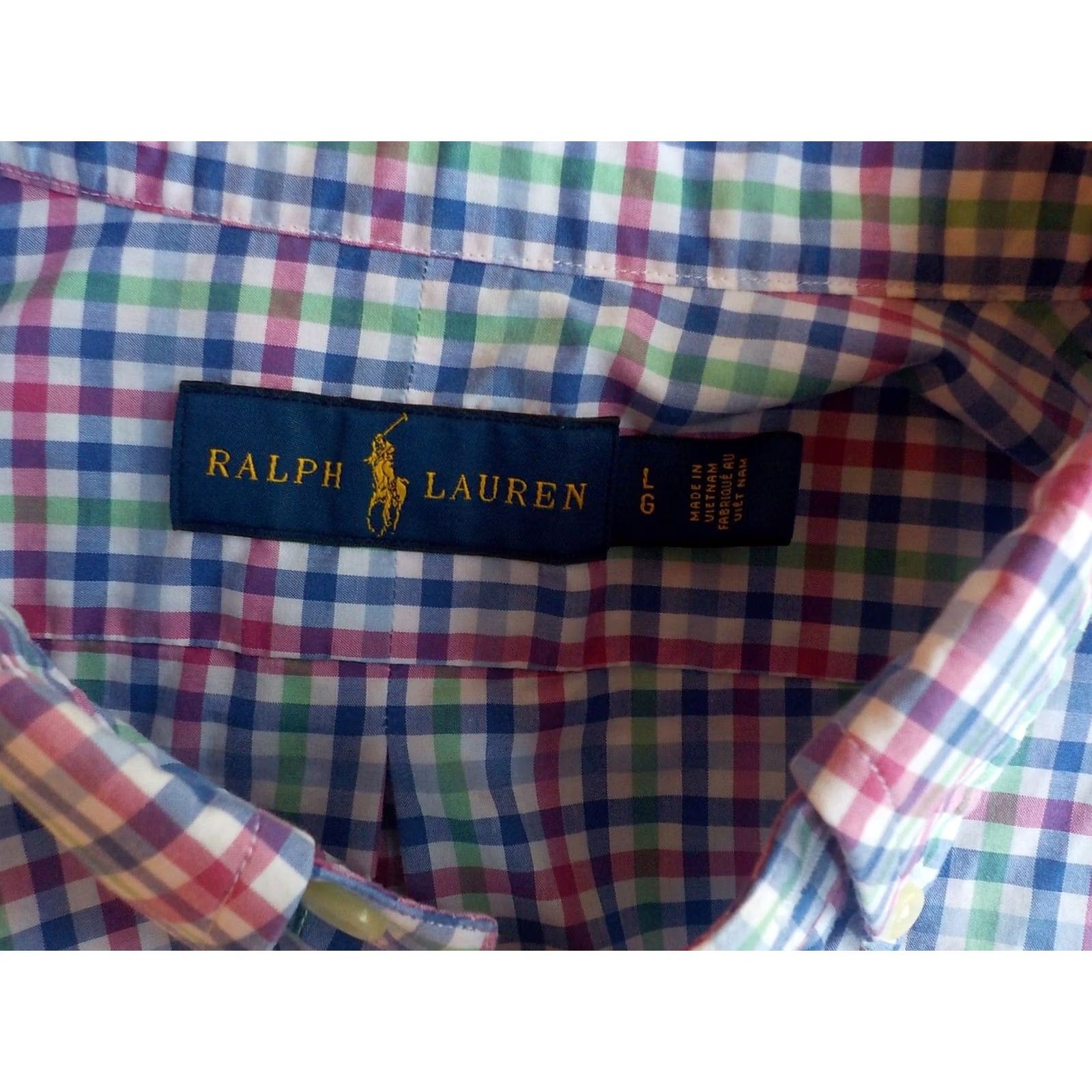 Ralph Lauren Ralph Lauren Plaid Button Down Shirt LG Mens 100% Cotton Blue White Pink Green Size US L / EU 52-54 / 3 - 4 Thumbnail