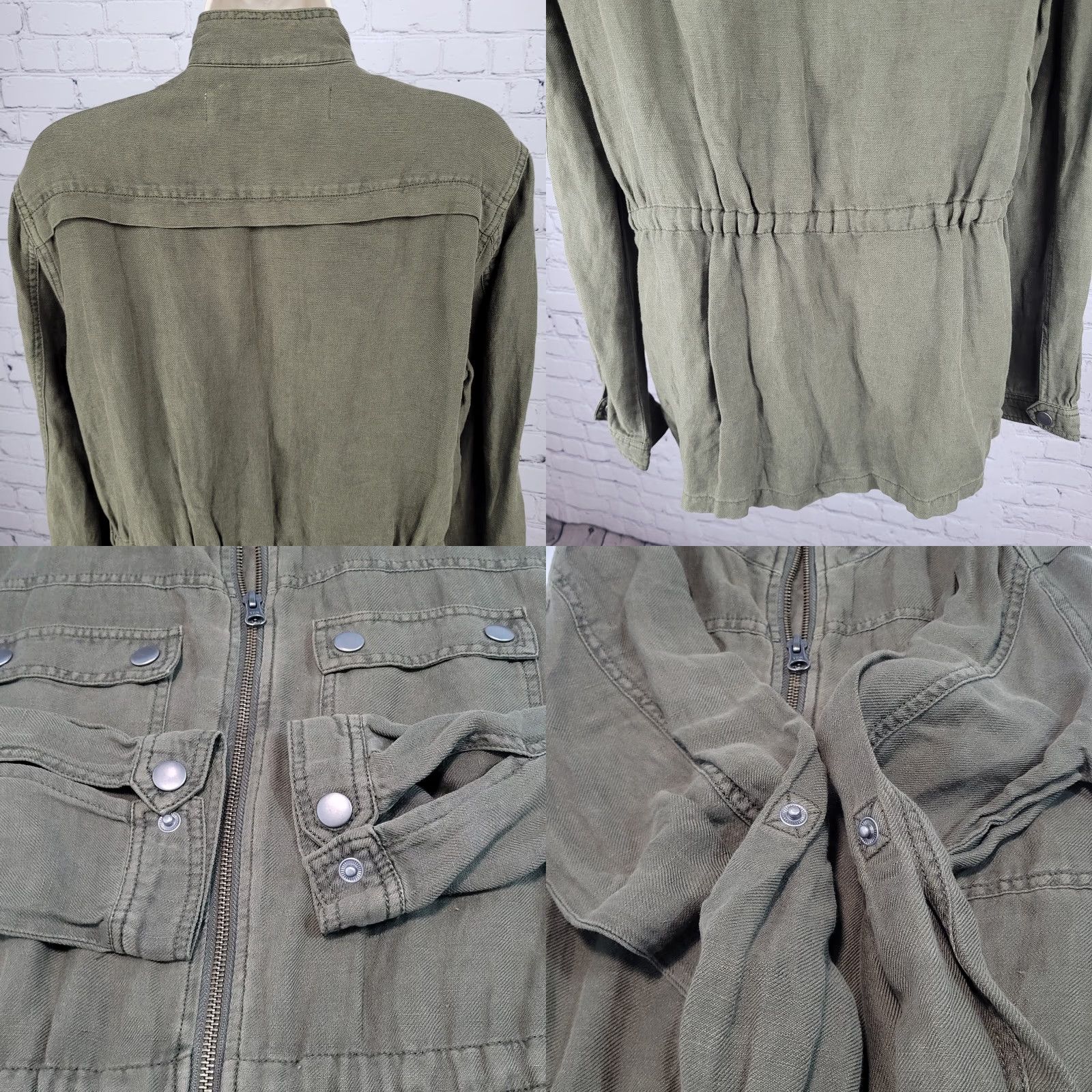 Treasure & Bond Treasure & Bond Jacket Green Linen Blend Unlined Drawstring Waist Military Jacket Small Size S / US 4 / IT 40 - 8 Thumbnail