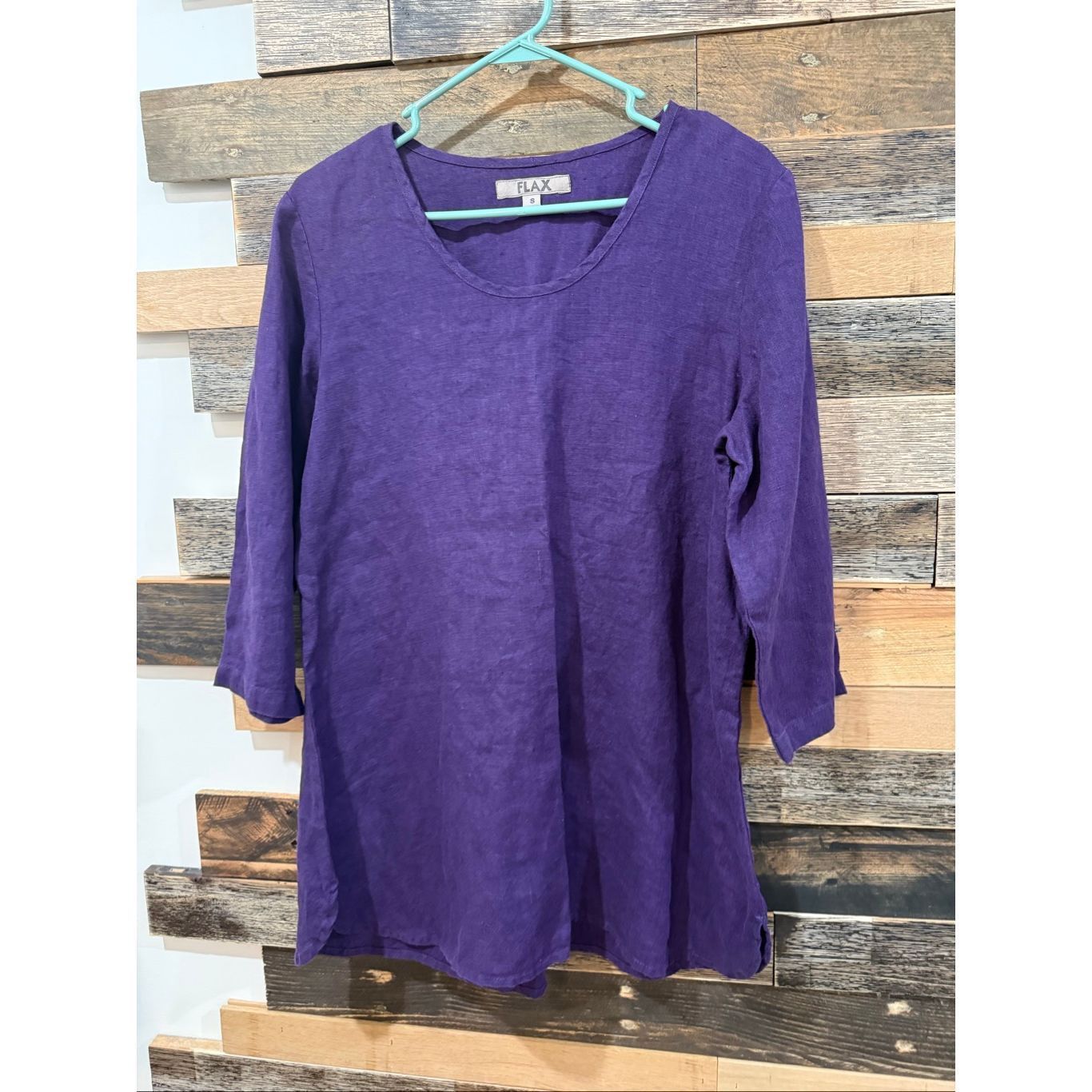 FLAX Flax NWOT purple linen top blouse tunic boho relaxed fit siz Size S / US 4 / IT 40 - 2 Thumbnail