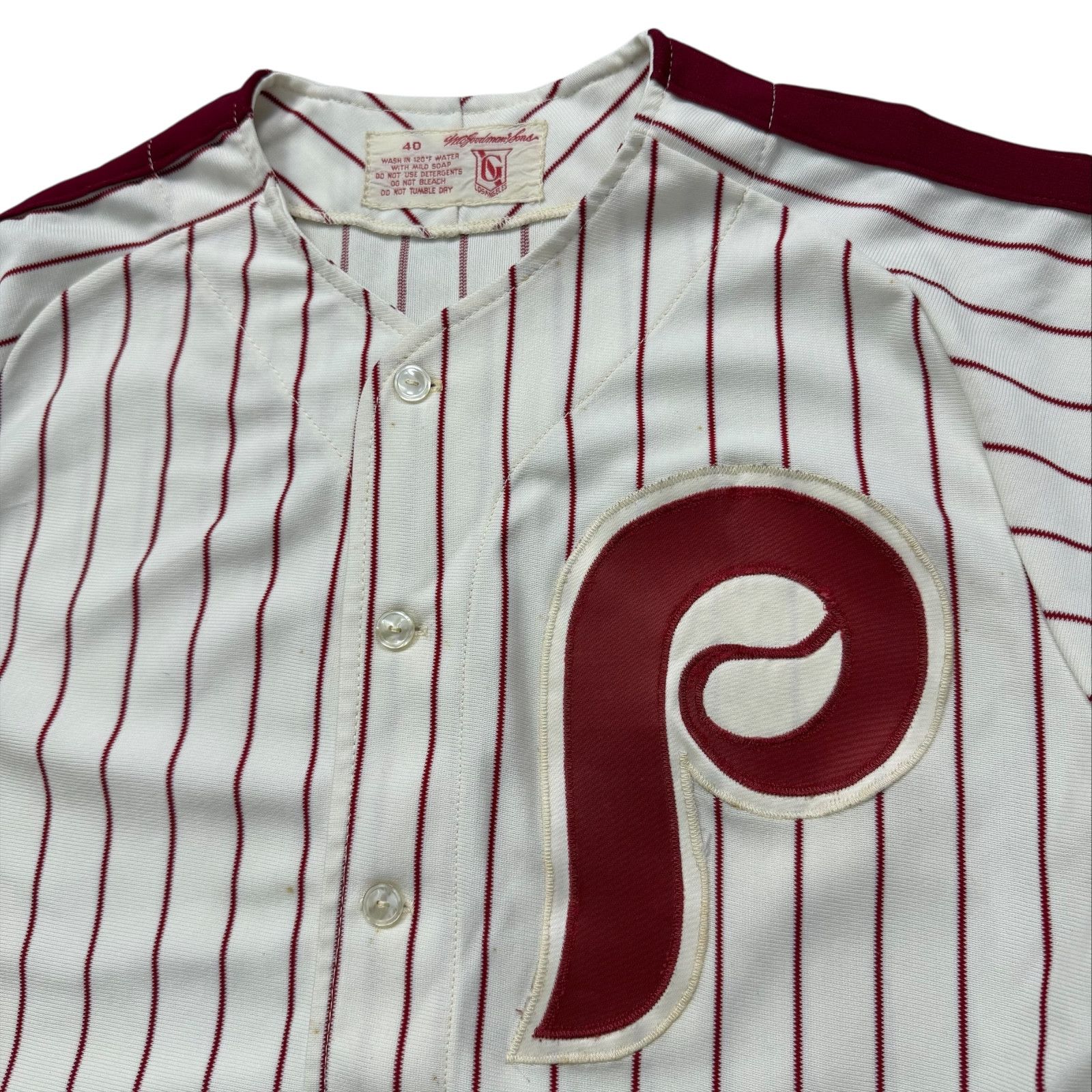 MLB 80s PHILADELPHIA PHILLIES GOODMAN & SONS AUTHENTIC JERSEY Size US M / EU 48-50 / 2 - 3 Thumbnail