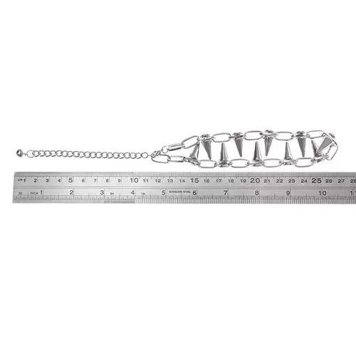 Jewelry Goth Punk Spikes Choker Necklace Chain emo y2k Size ONE SIZE - 3 Thumbnail