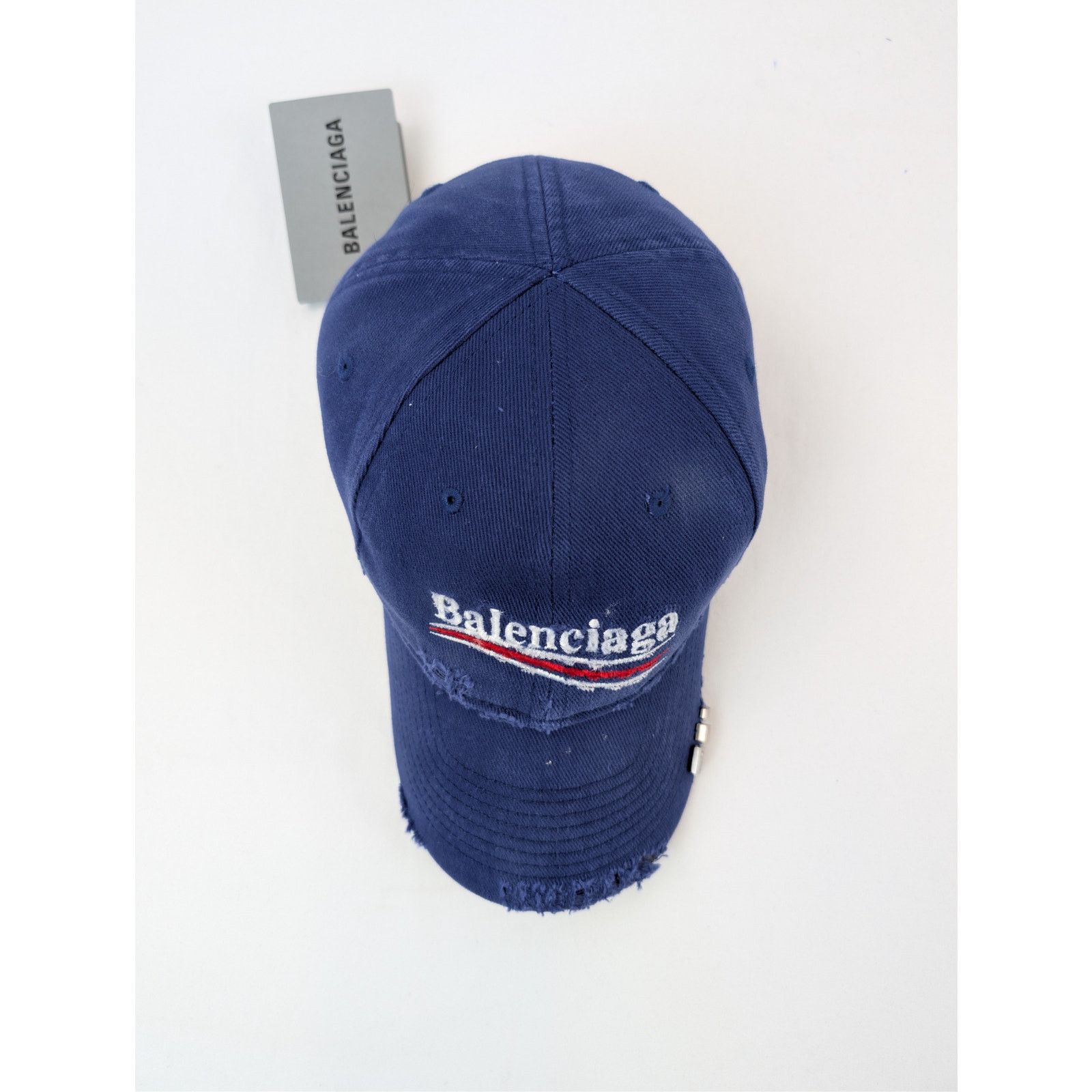Balenciaga o1rshd1 Size: L / Cotton Baseball Cap / Hat in Sapphire Size ONE SIZE - 8 Thumbnail