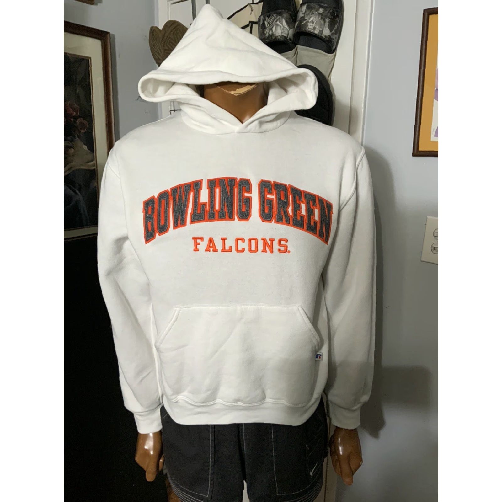 Russell Athletic VINTAGE Russell Athletic Bowling Green Falcons University White Pullover Hoodie Size US S / EU 44-46 / 1 - 7 Thumbnail
