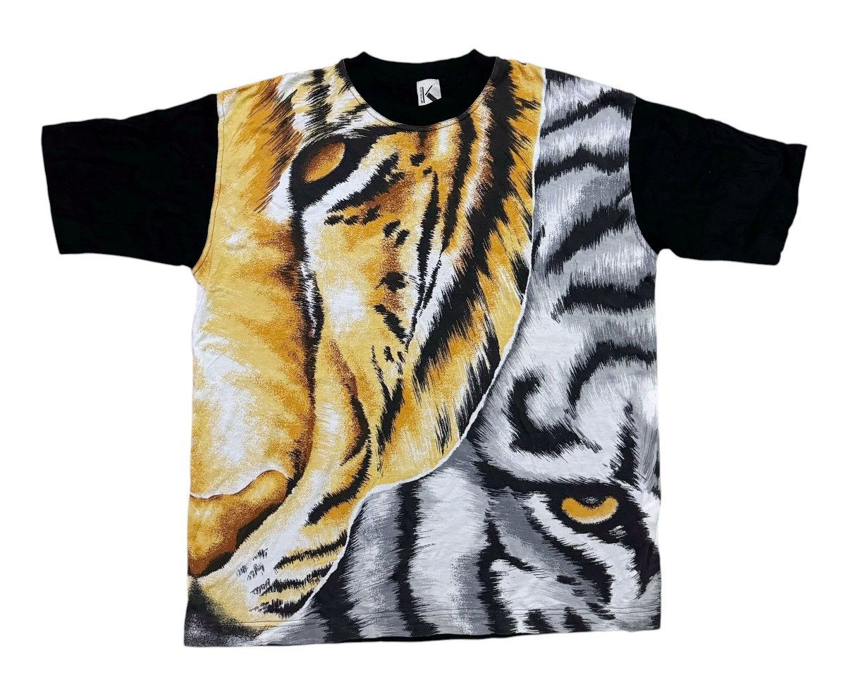 Krizia Uomo Nice Design Krizia Tiger Overprint Tee Size US XL / EU 56 / 4 - 1 Thumbnail