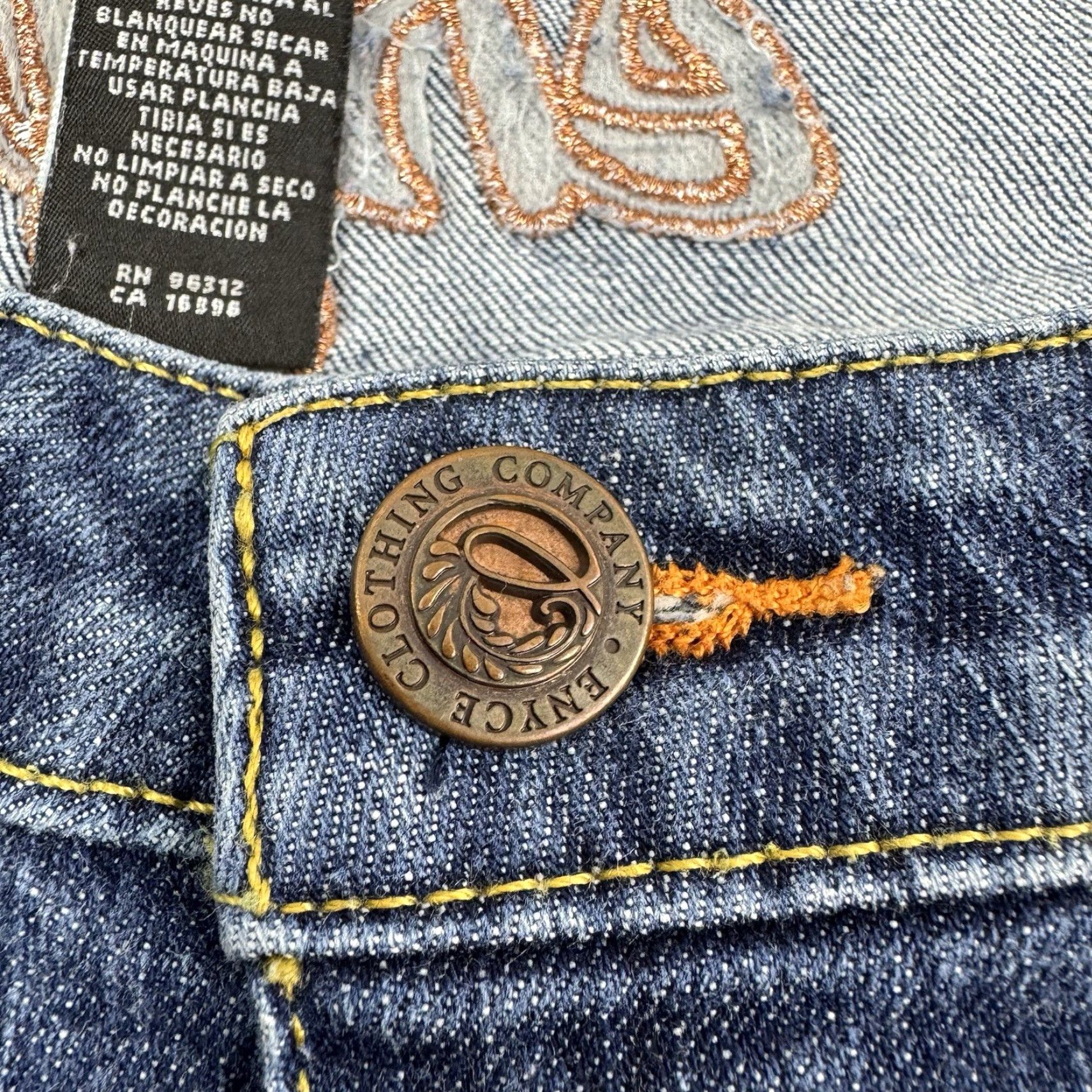Enyce VINTAGE Enyce Jeans Womens Low Rise Hipster 13 Bootcut Embroidered Hip Hop Y2K Blue Girls Size 34" / US 12 / IT 48 - 5 Thumbnail