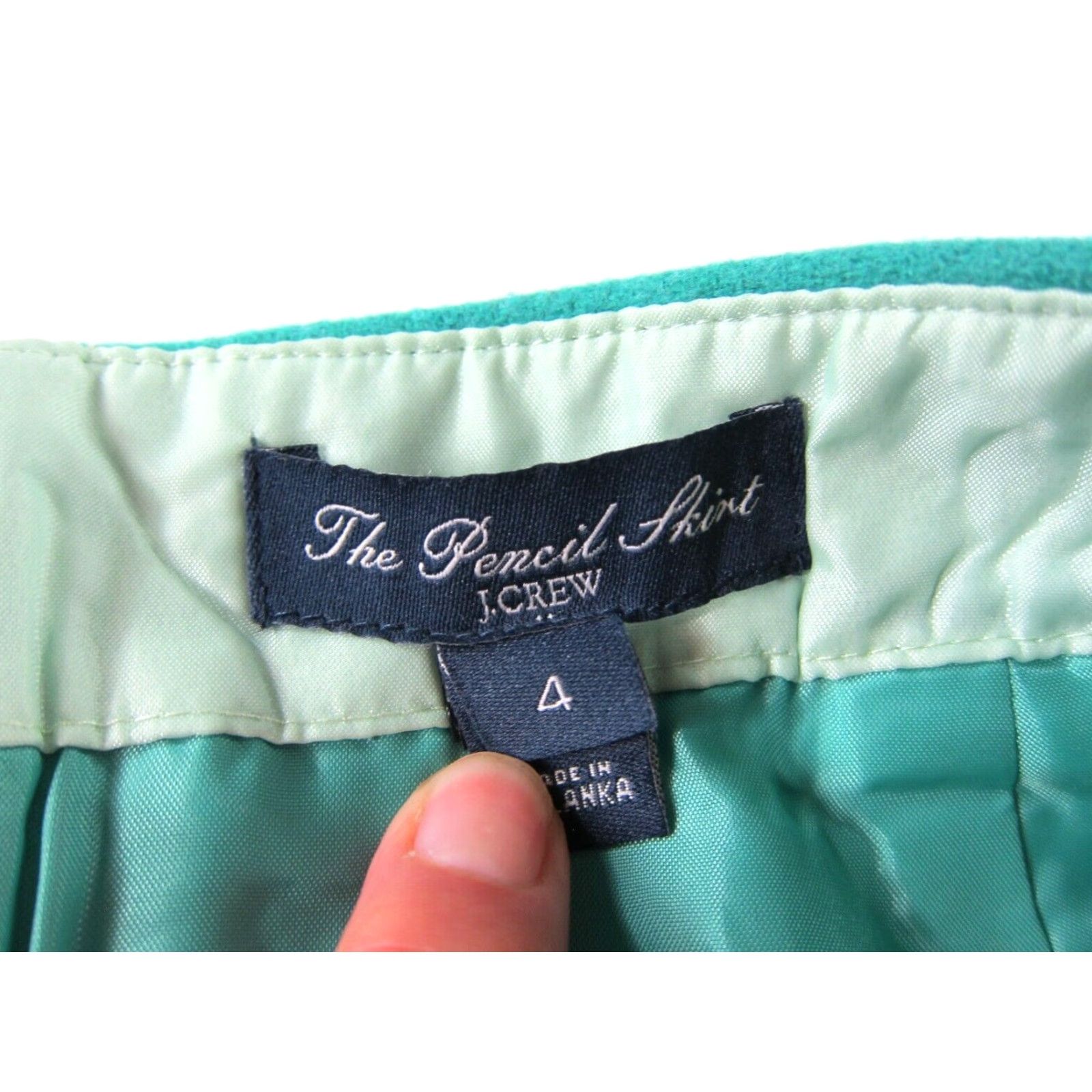 J.Crew J.Crew Wool Green Work Casual Modest Classic Straight Pencil Skirt Women 4 Size 27" / US 4 / IT 40 - 3 Thumbnail