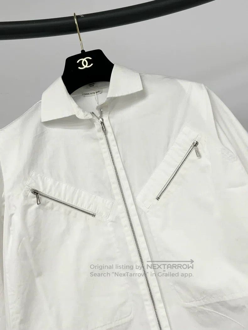 Hermes Hermes White zippered shirt jacket Size XXS / US 00 / IT 34 - 3 Thumbnail