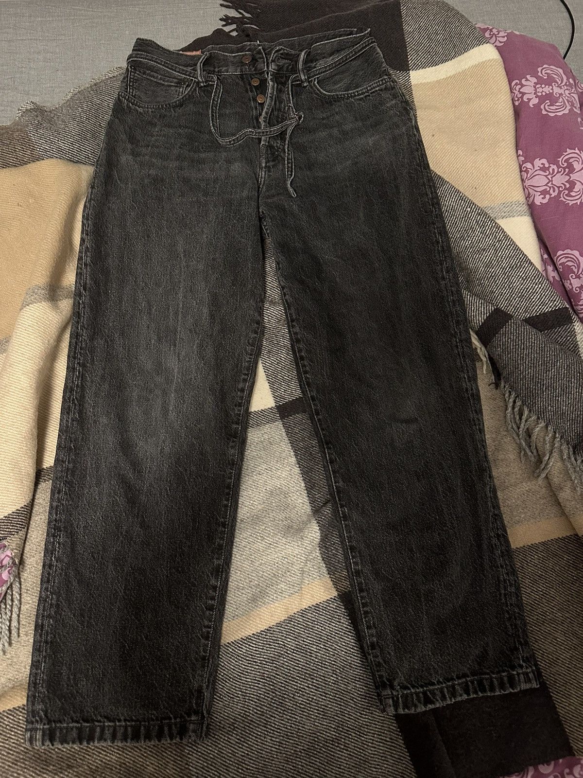 image of Acne Studios Baggy Loose Fit Jeans in Black, Men's (Size 28)