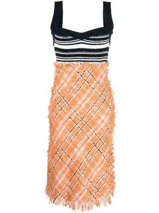 image of Marni O1W1Db10524 Skirt Knitted Dress In Orange/black, Women's (Size XL)