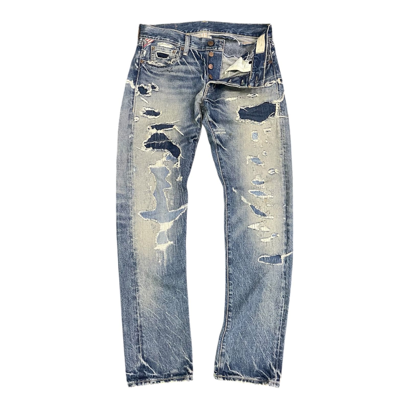 Denim & Supply Ralph Lauren Vintage Distressed Ripped Off Slim Style Size US 30 / EU 46 - 1 Thumbnail