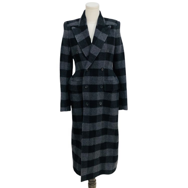Balenciaga Balenciaga Checked Virgin Wool Coat Size 36 Size XS / US 0-2 / IT 36-38 - 1 Thumbnail
