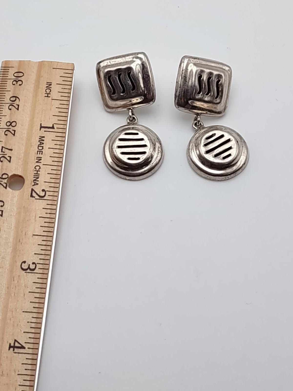 The Unbranded Brand Mexican Sterling Silver Dangle Earrings MEX 925 16.9g Size ONE SIZE - 3 Thumbnail