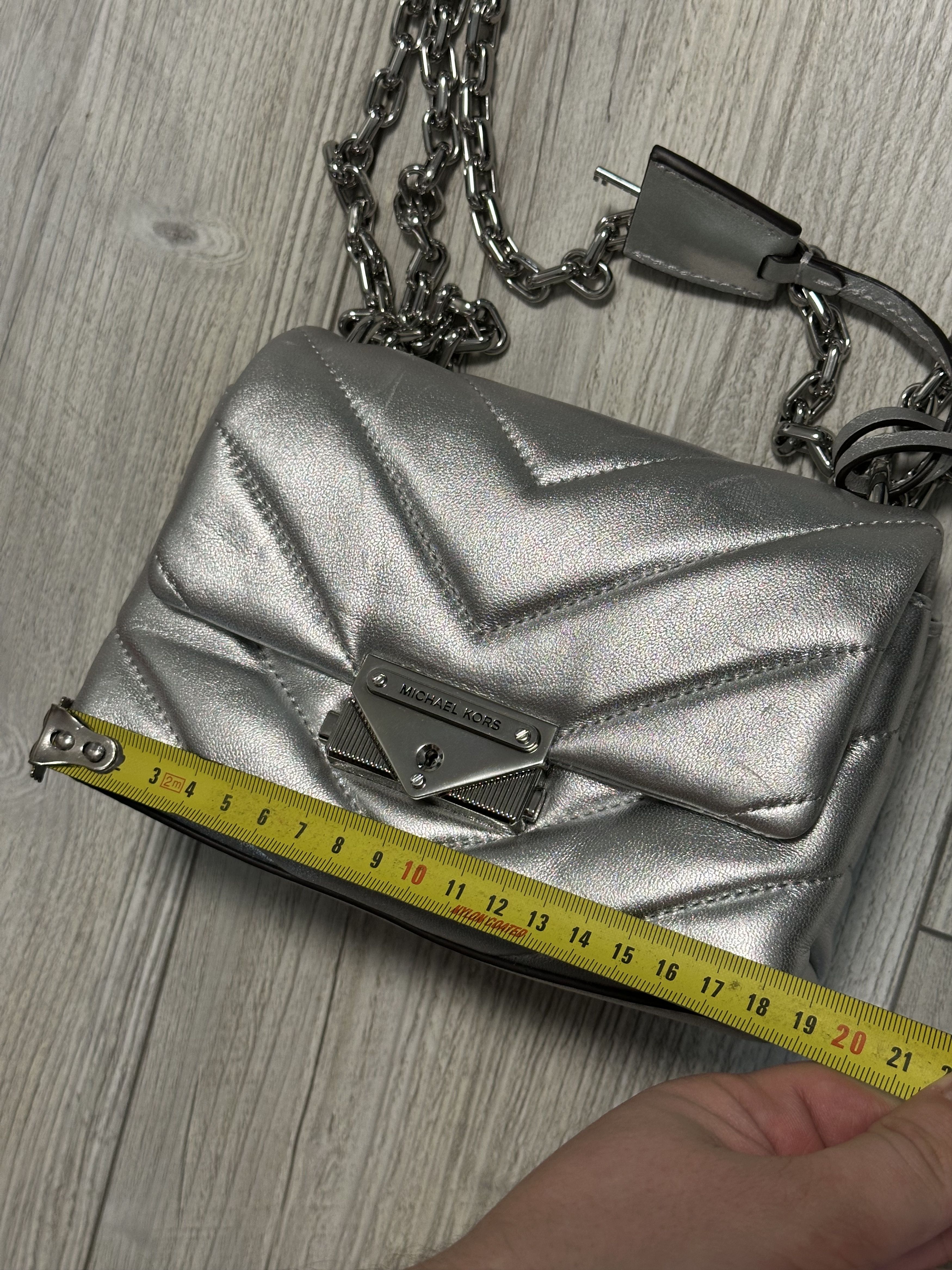Michael Kors Michael Kors Small Leather Crossbody Bag Silver Handbag Bag Size ONE SIZE - 16 Thumbnail