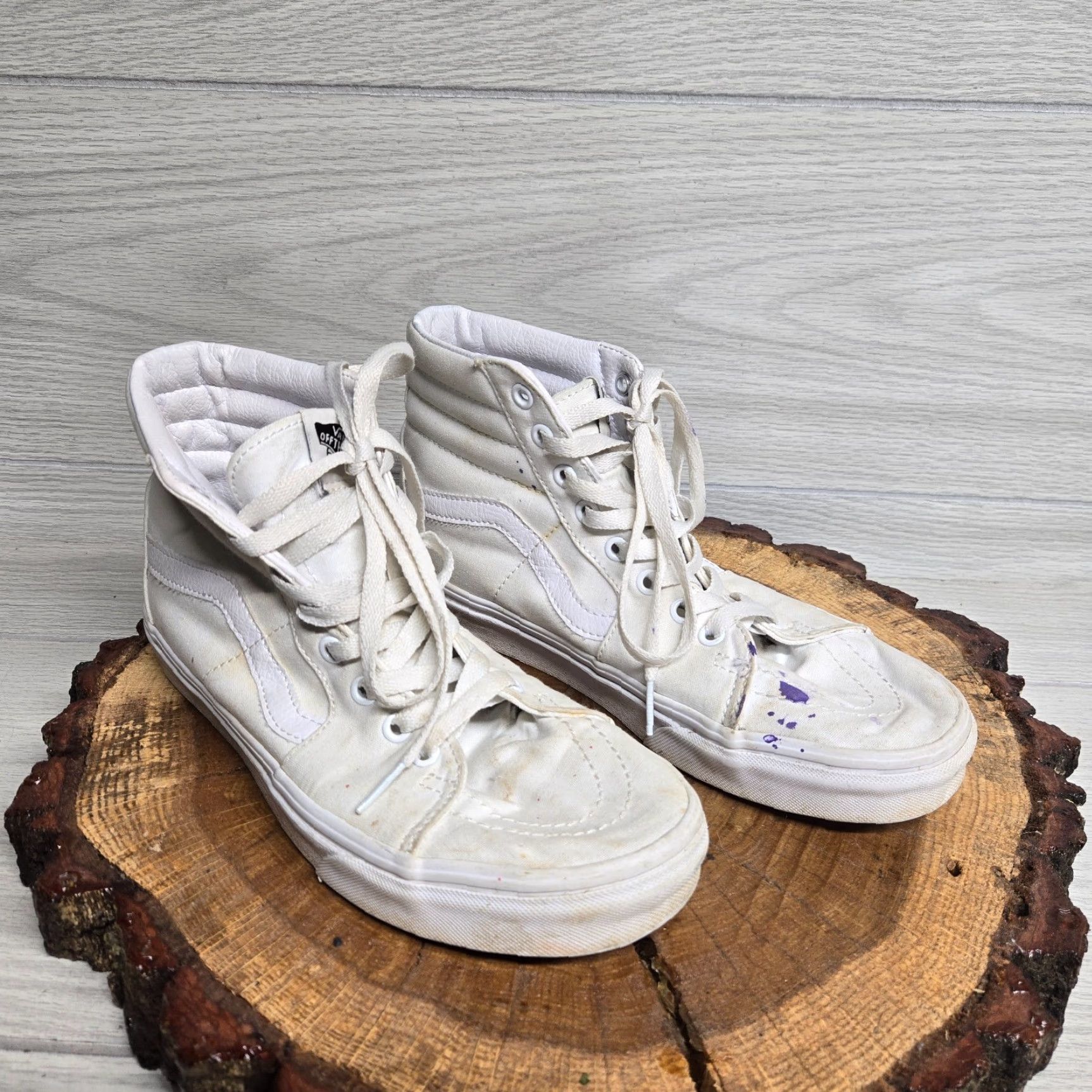 Vans VANS Sk8-Hi Solid White High Top Shoes Sneakers Men's 8 - Women's 9.5 Size L / US 10 / IT 46 - 2 Thumbnail