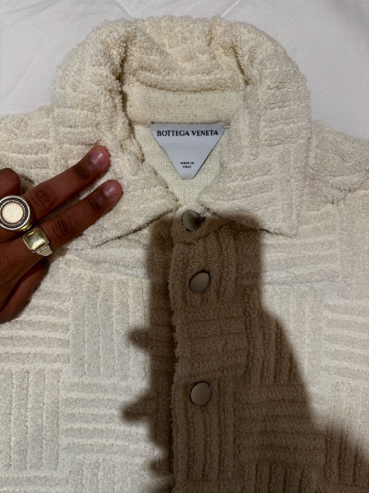 Bottega Veneta Bottega Veneta Intrecciato-Jacquard Terry Overshirt Size US M / EU 48-50 / 2 - 6 Thumbnail