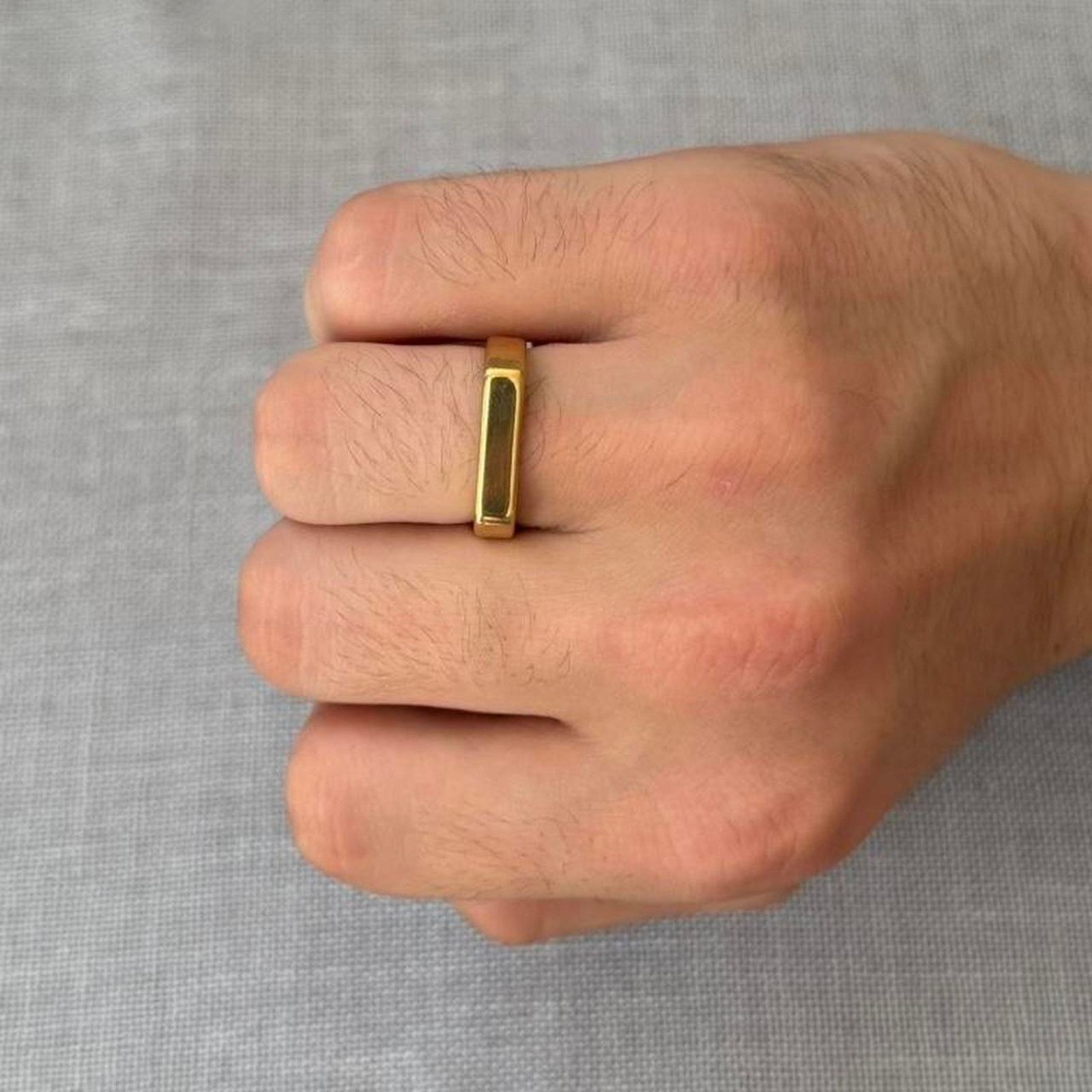 Other Gold signet ring classic rectangle MENS1 Size ONE SIZE - 3 Thumbnail