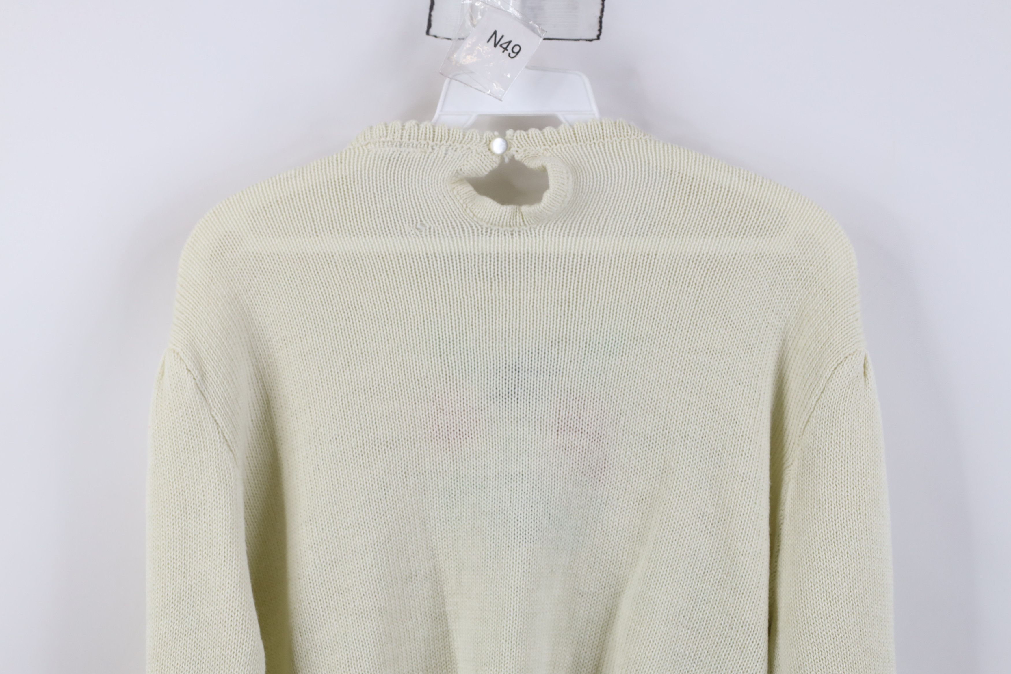 Vintage Vintage 70s Streetwear Crochet Needlepoint Flower Sweater Size L / US 10 / IT 46 - 14 Thumbnail