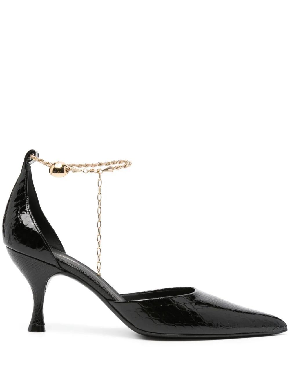 image of Salvatore Ferragamo Dana Patent Pumps Size C10 in Black, Women's