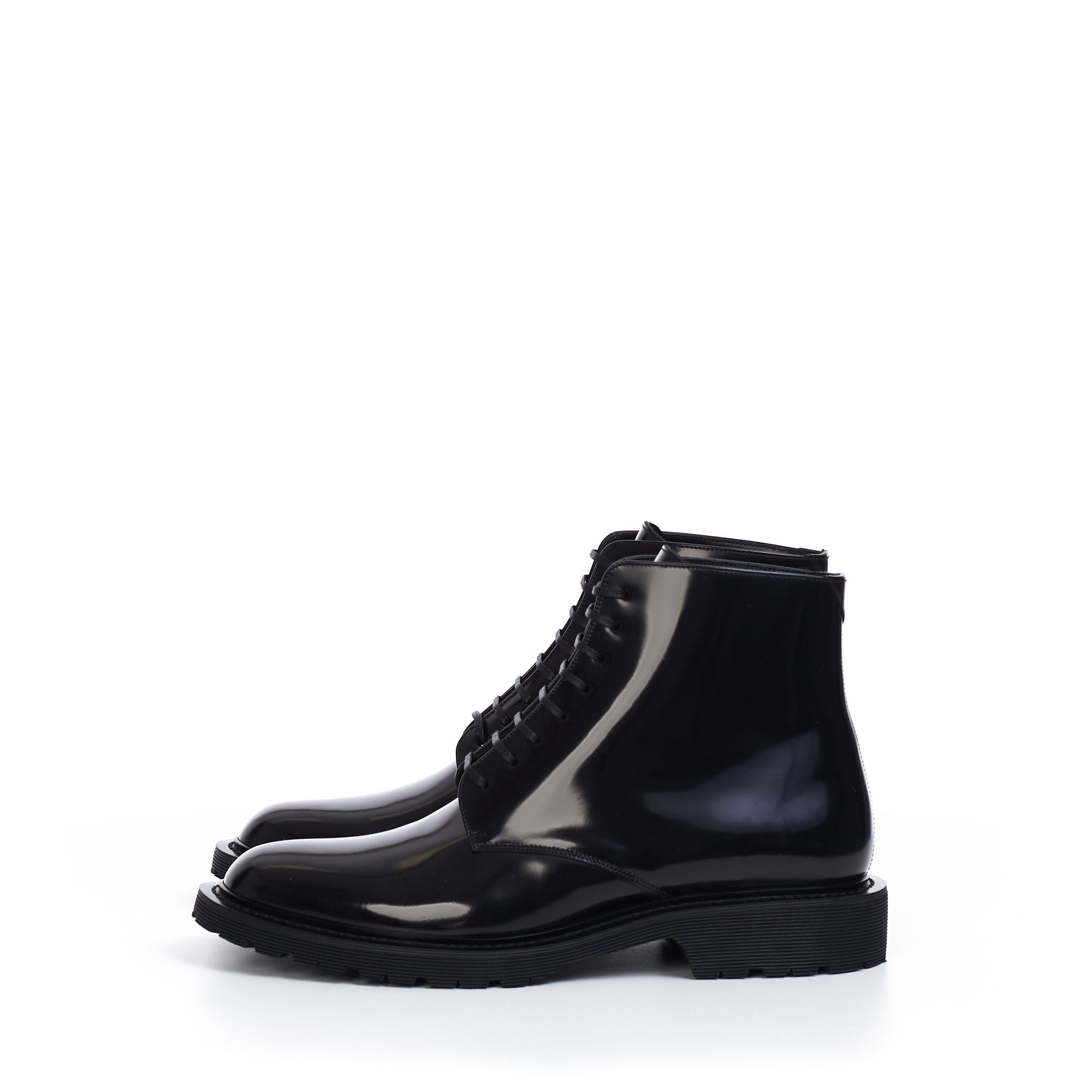Saint Laurent Paris Army Boots In Shiny Black Calf Leather Size US 7.5 / EU 40-41 - 4 Thumbnail