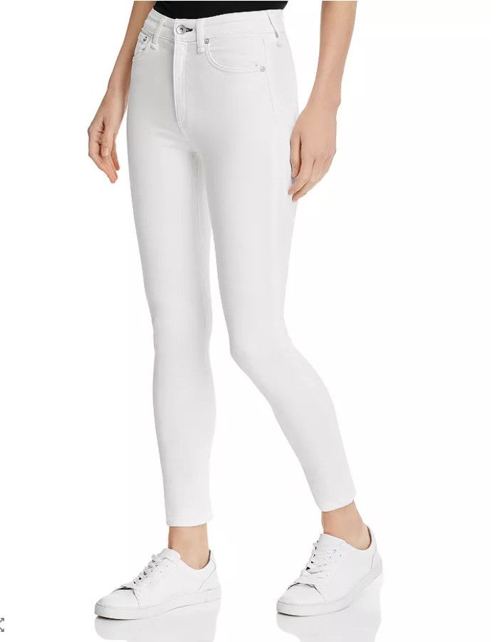 Rag & Bone Rag & Bone Nina High-Rise Skinny Ankle Jeans in White ( 27 ) Size 27" / US 4 / IT 40 - 1 Thumbnail