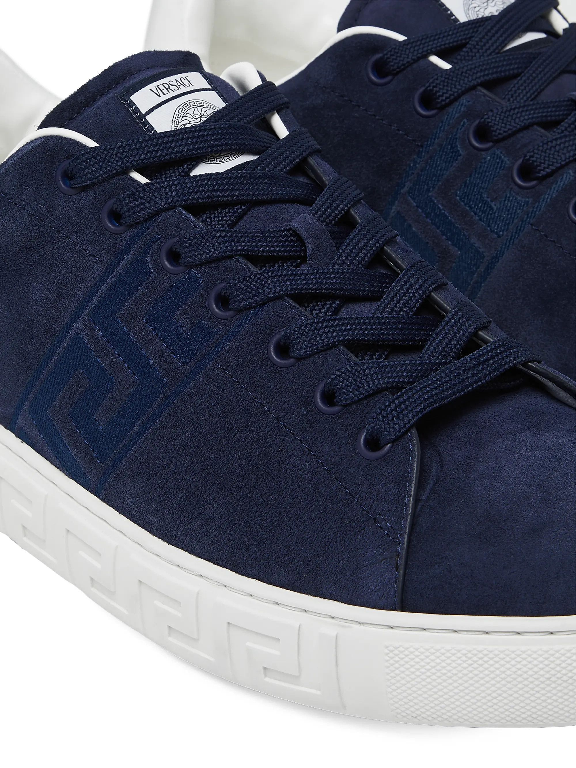 Versace os11x0126 Suede Low-Top Sneakers in Navy/White Size US 12 / EU 45 - 3 Thumbnail