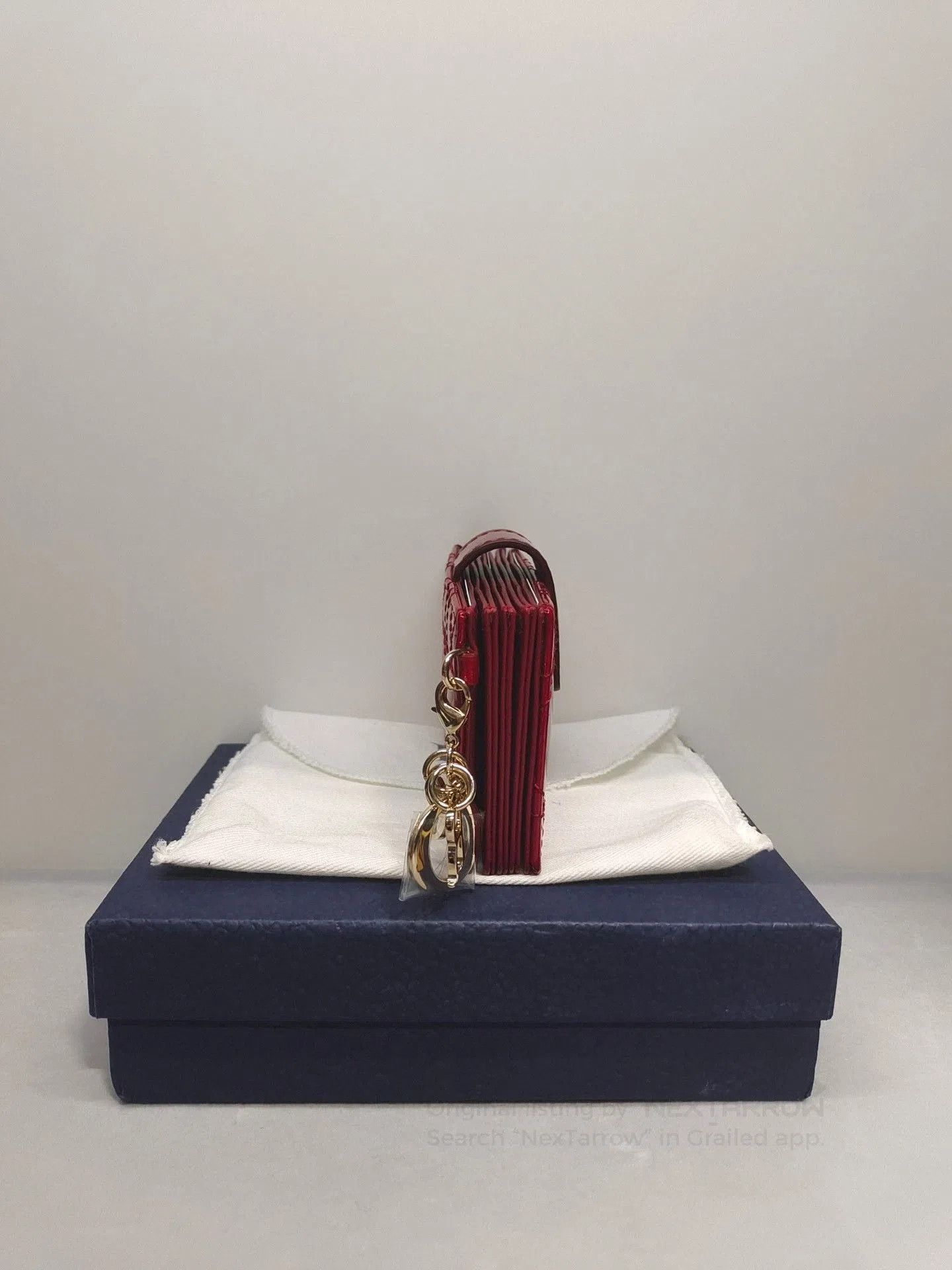 Dior Dior Red Cowhide Cannage 5-Slot Card Holder. Size ONE SIZE - 3 Thumbnail