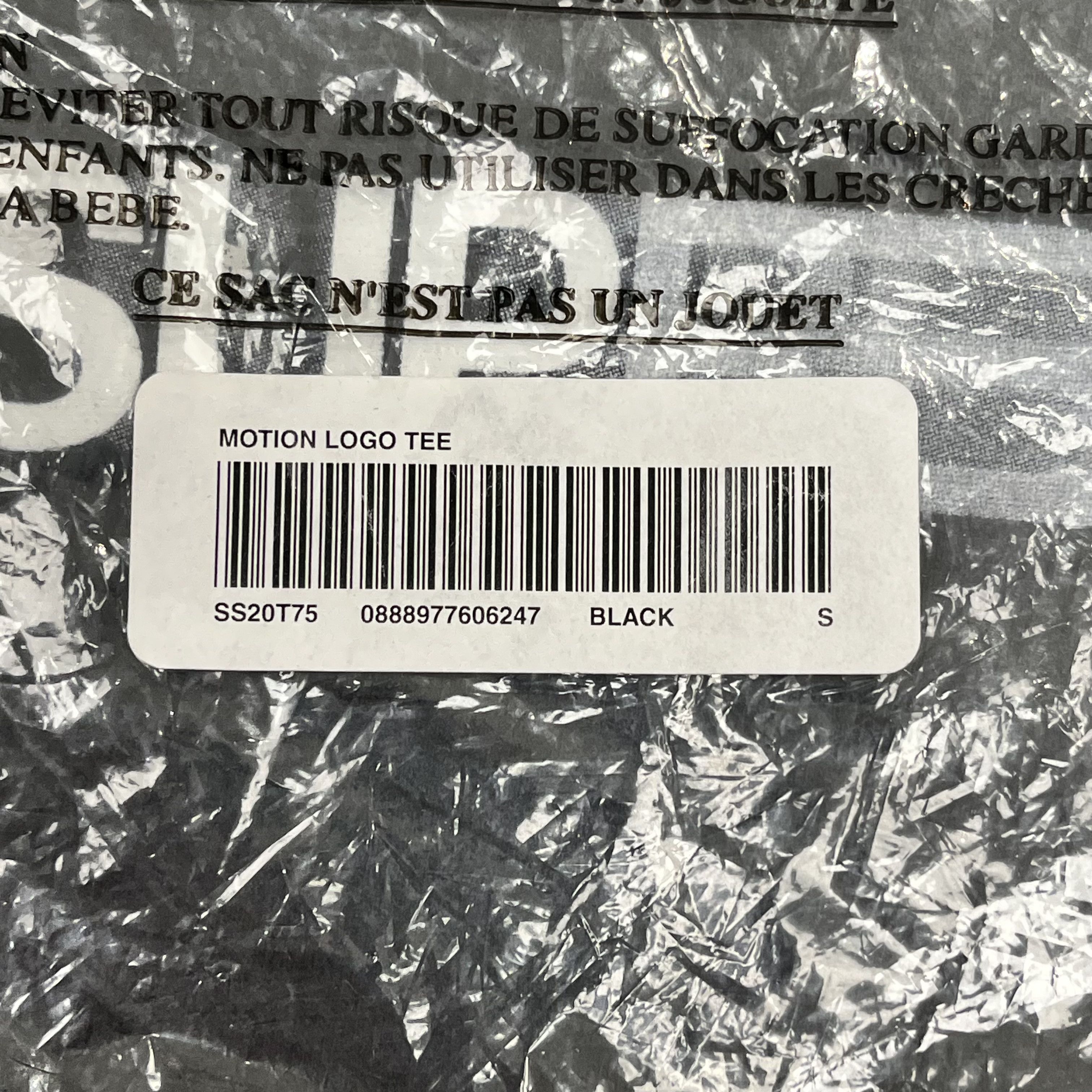 Supreme Supreme Motion Logo Tee Black (SS20) Size US S / EU 44-46 / 1 - 6 Thumbnail