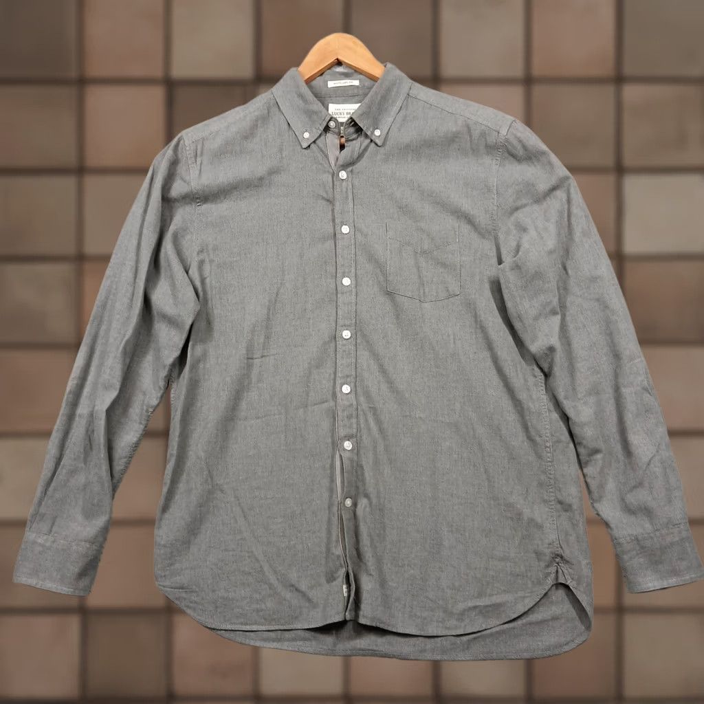 Lucky Brand Lucky Brand Casual Shirt L Gray Long Sleeve Button Down Men's White Label Fit Size US L / EU 52-54 / 3 - 1 Thumbnail