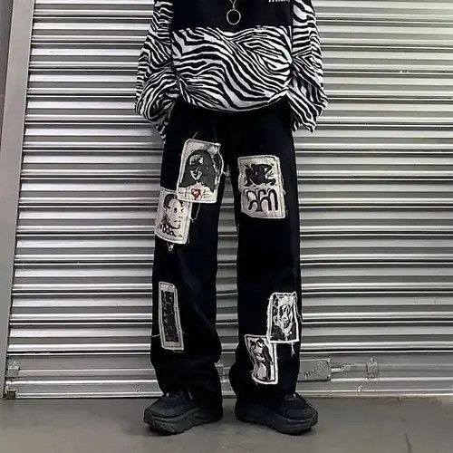 Japanese Brand × Vintage Japanese style punk jeans with patches Size US 32 / EU 48 - 3 Thumbnail