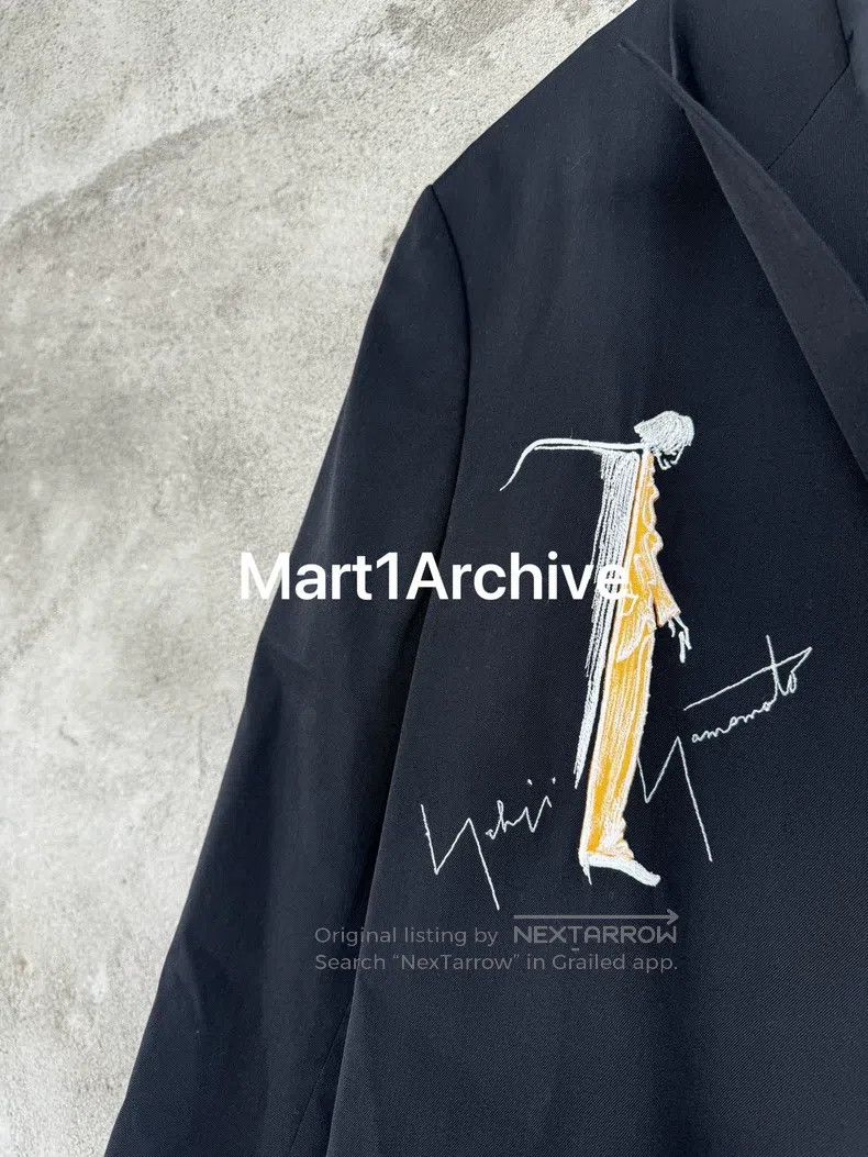 Yohji Yamamoto YOHJI YAMAMOTO Standing Actress Embroidered Trench Coat Size L / US 10 / IT 46 - 3 Thumbnail