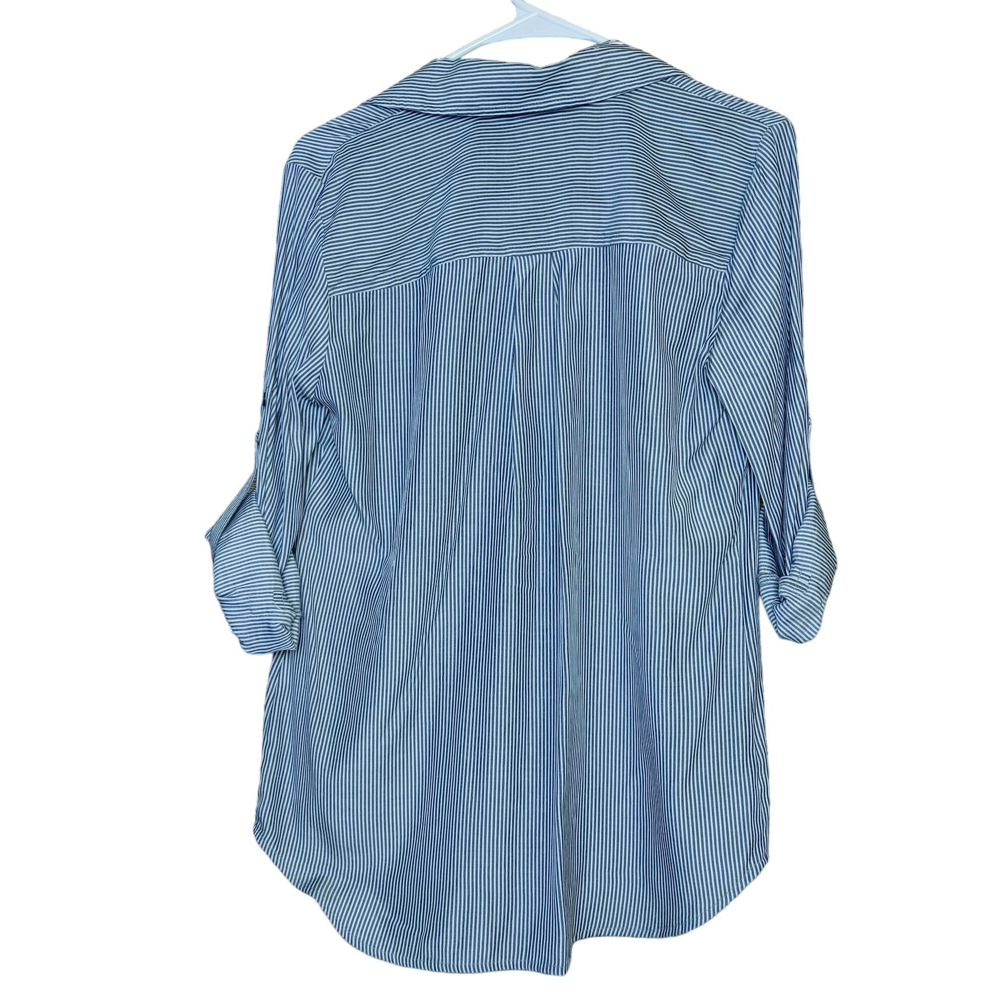 Other New York & Company 7th Avenue Design Studio White Blue Strip Size S / US 4 / IT 40 - 2 Thumbnail