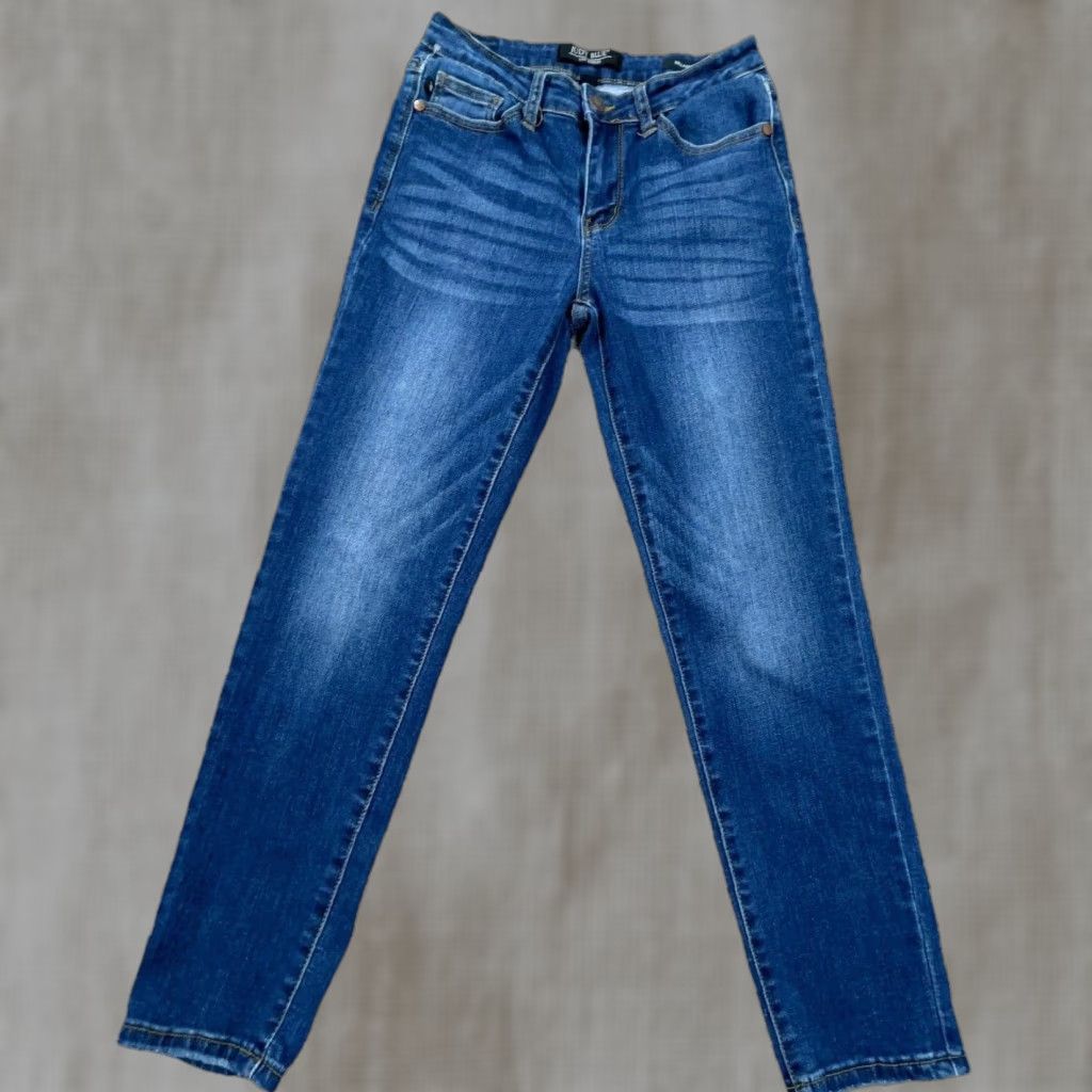 Vintage Judy Blue Jeans Women 27 Straight Leg Relaxed Fit Dark Wash Stretch Ladies A57 Size 27" / US 4 / IT 40 - 1 Thumbnail