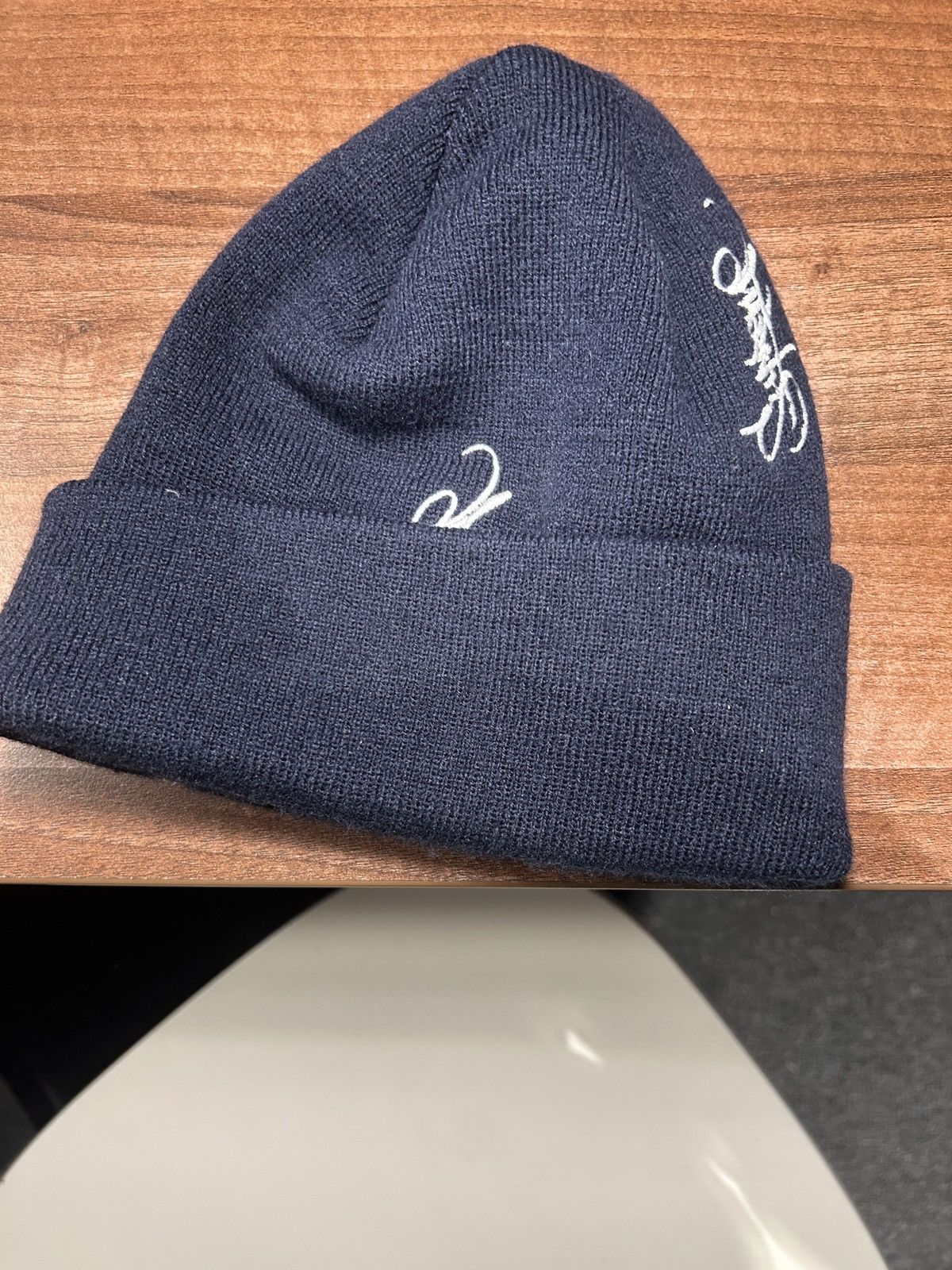 Supreme Supreme Tag Beanie Navy Size ONE SIZE - 2 Thumbnail