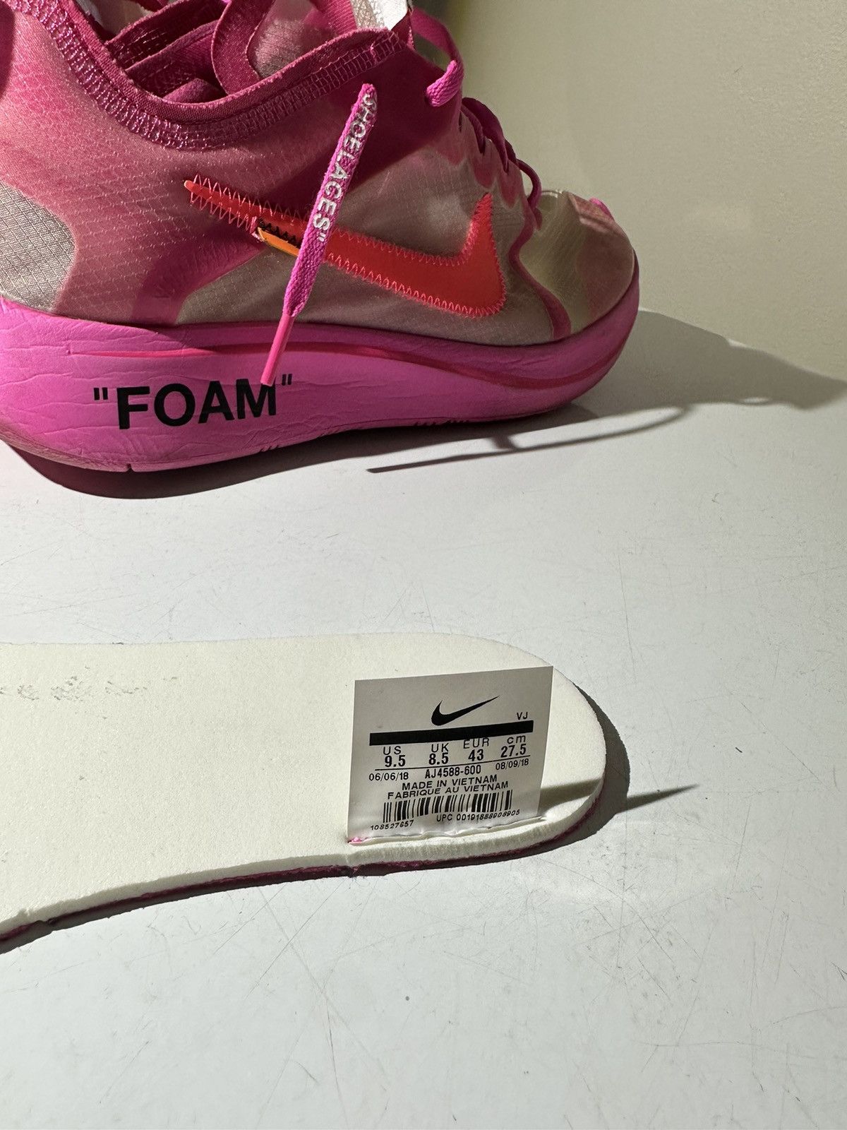 Nike × Off-White Nike x OFF WHITE Zoom Fly Pink Size US 9.5 / EU 42-43 - 13 Thumbnail