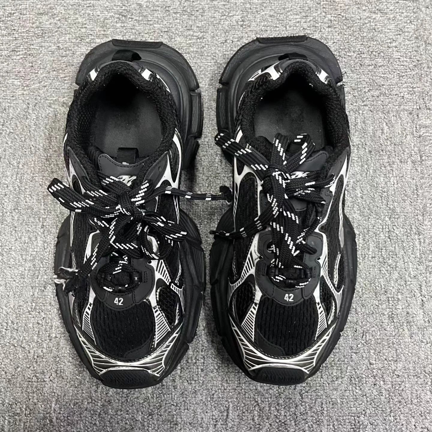 Balenciaga Balenciaga Distressed Black Silver Low-top Platform Dad Shoe Size US 9 / EU 42 - 3 Thumbnail