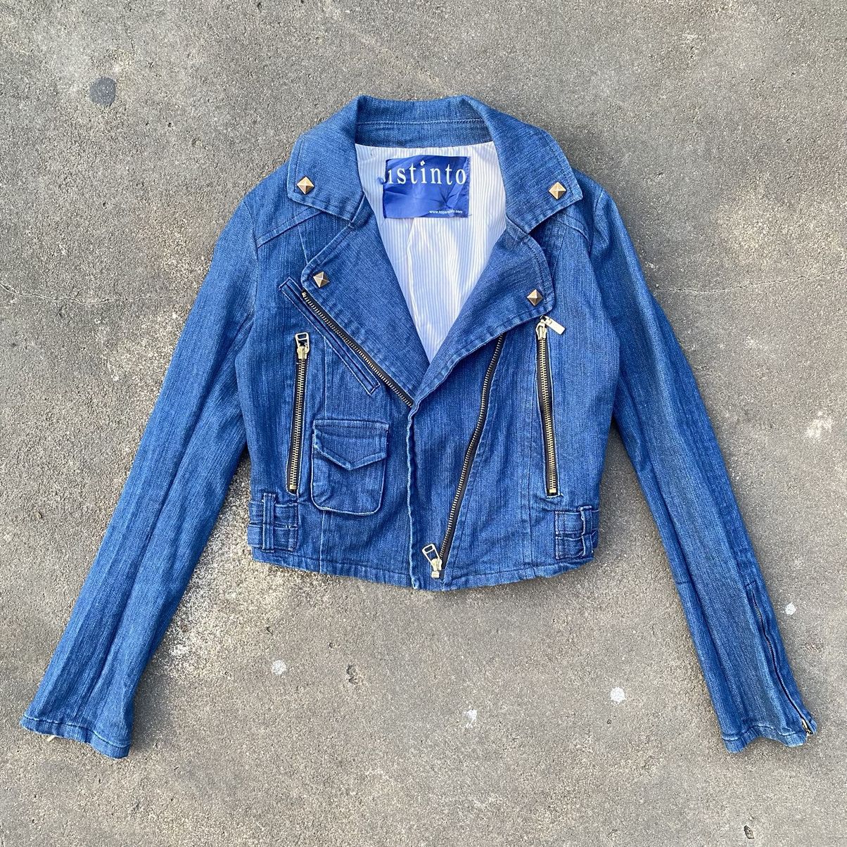 Beauty Beast × If Six Was Nine × Japanese Brand Y2K Studded Crop Denim Jacket Punk Rock Style Size US XS / EU 42 / 0 - 2 Thumbnail
