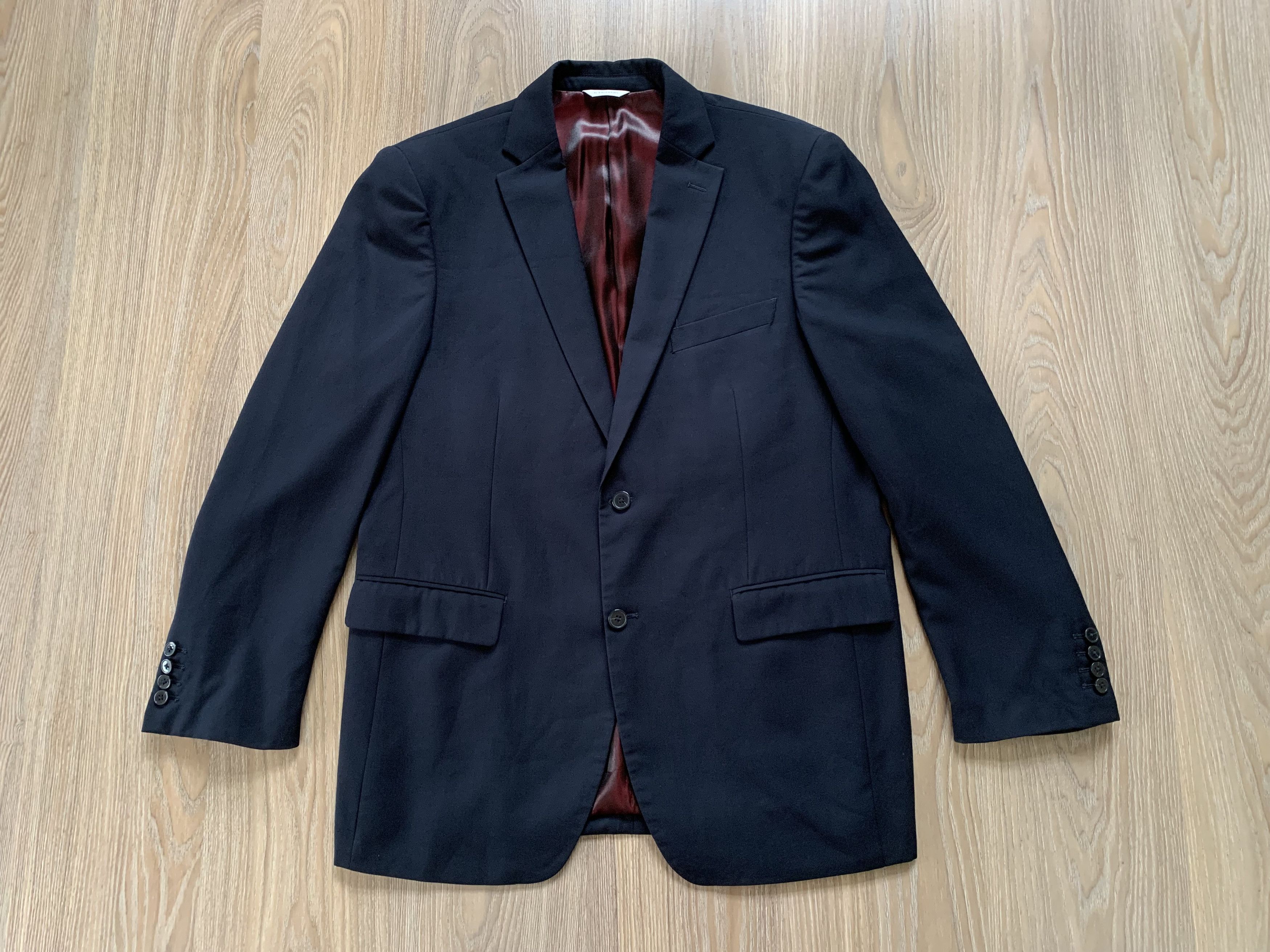 Valentino Gino Valentino Navy Wool Blazer Luigi Botto Fabric Size 44R - 2 Thumbnail