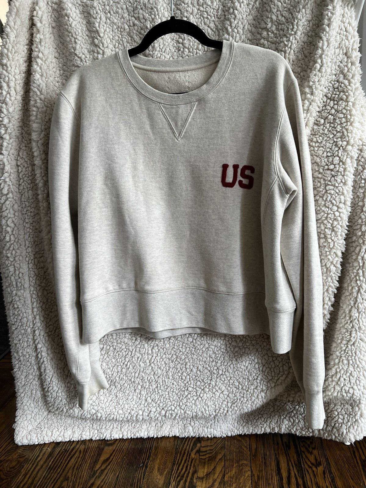 Visvim Oatmeal Crewneck College Sweatshirt, size 5 CUSTOM CROP Size US L / EU 52-54 / 3 - 9 Thumbnail